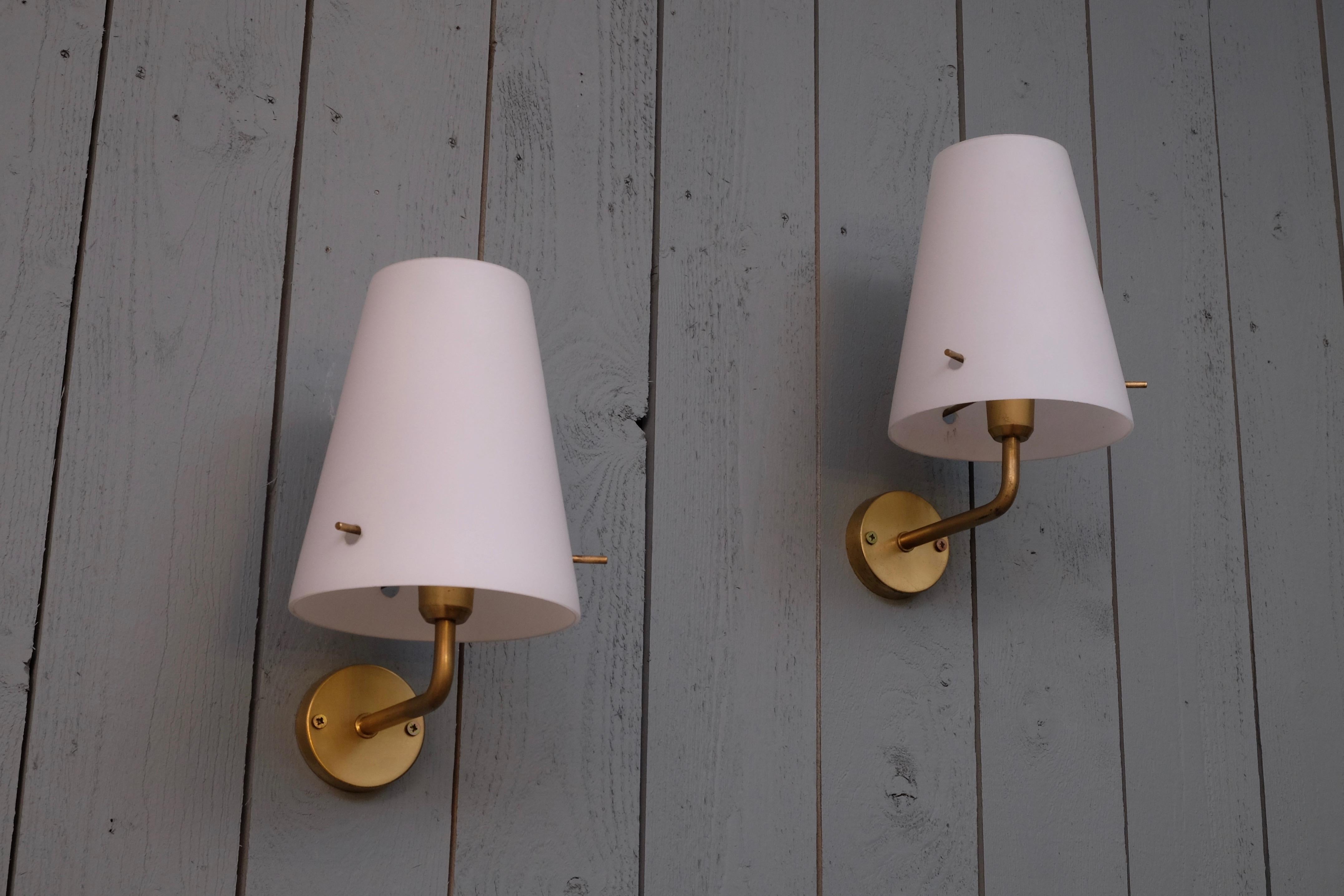 Mid-20th Century Set of 4 Hans Bergström Wall Lamps Model 407, 1950s For Sale