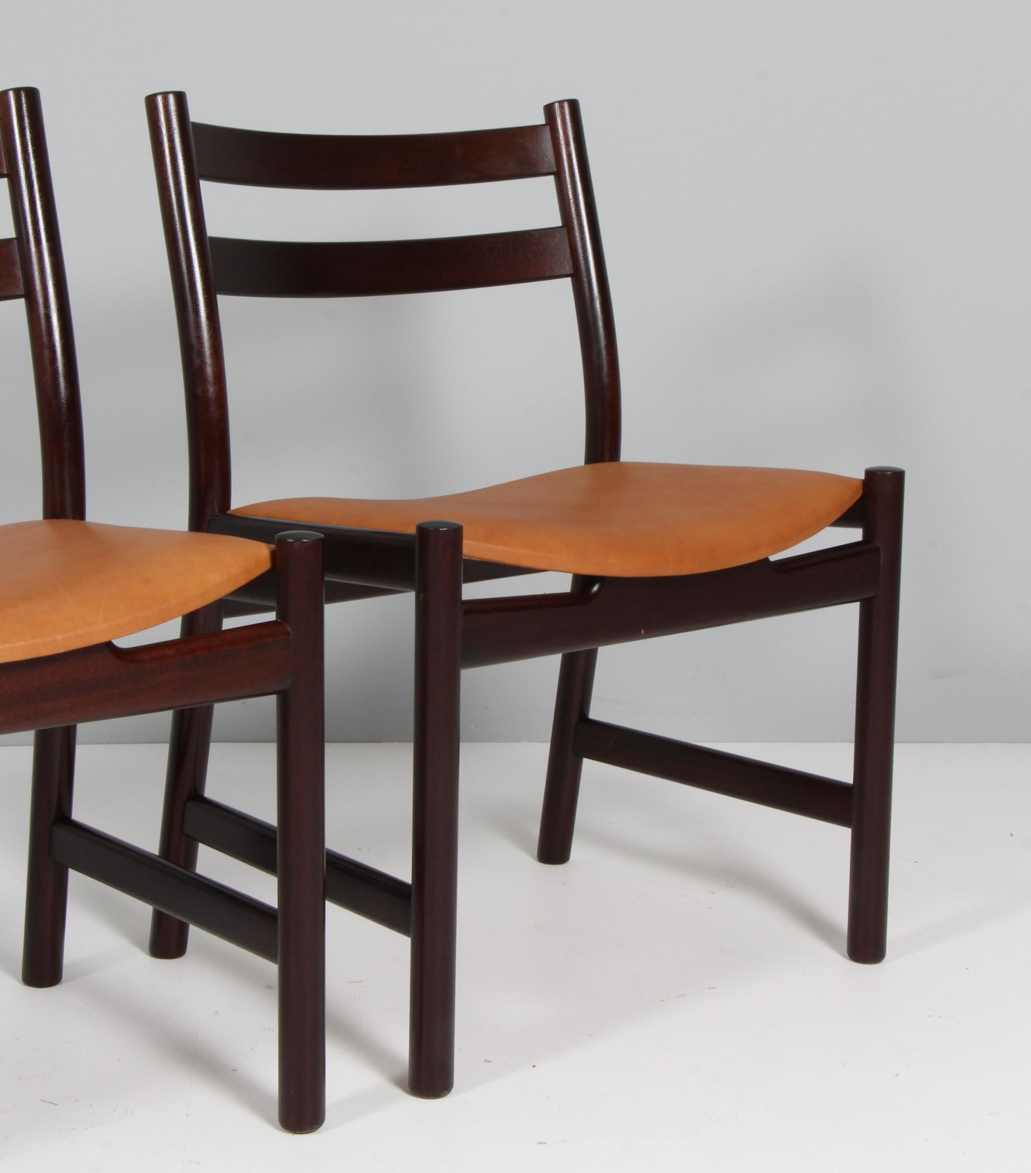 Danish Set of Four Hans J. Wegner Dining Chairs Model CH-47 in mahogany For Sale