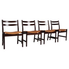 Set of Four Hans J. Wegner Dining Chairs Model CH-47 in mahogany