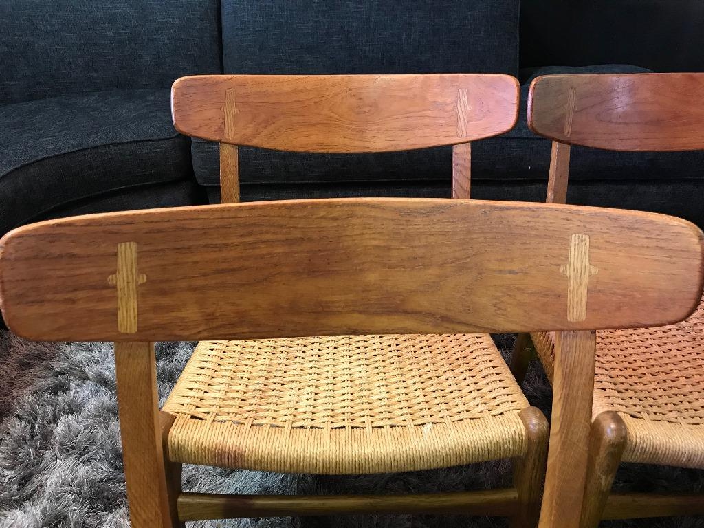 Hans Wegner Set of Four Mid-Century Modern Classic CH23 Dining Chairs For Sale 9