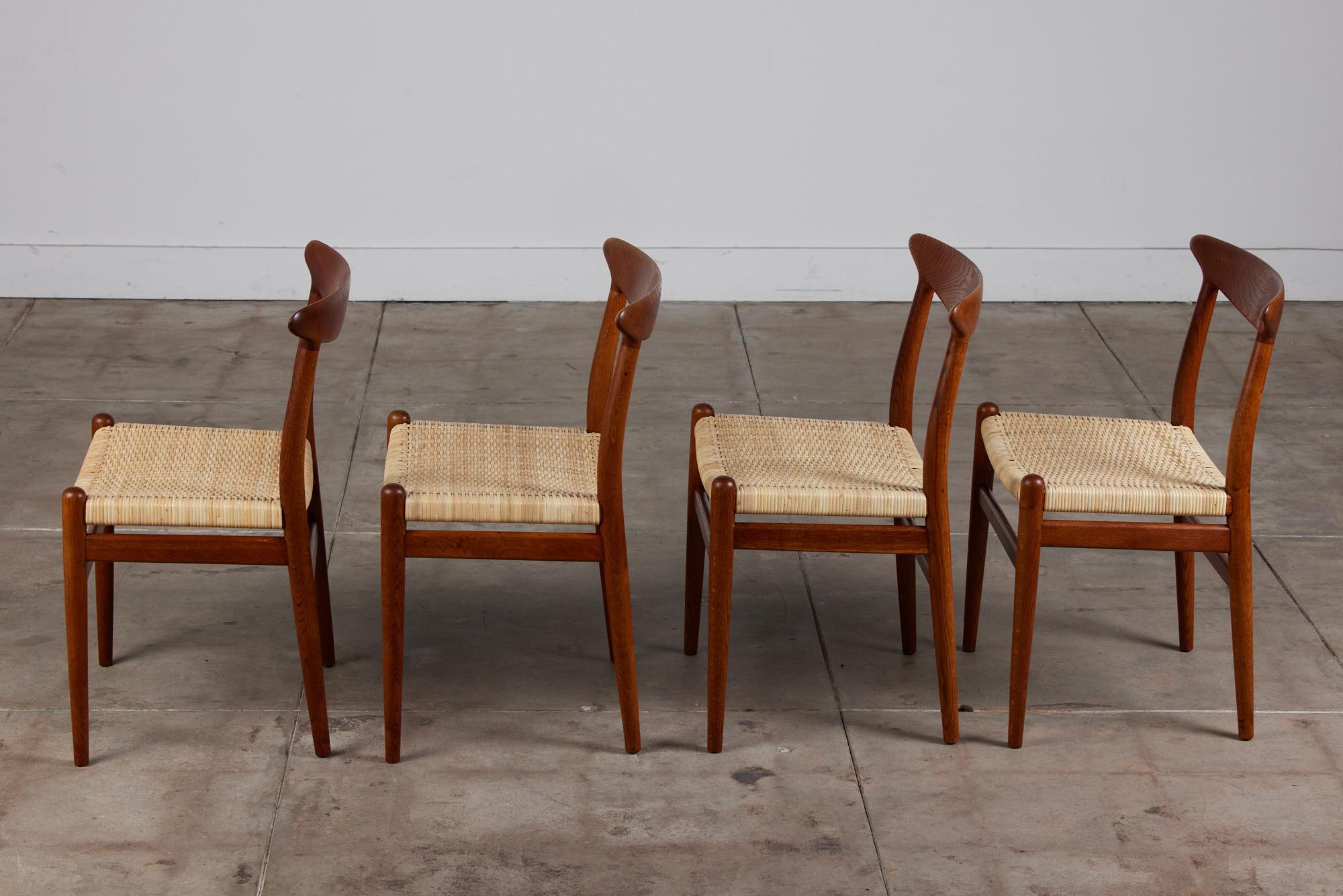 Danish Set of Four Hans Wegner W2 Dining Chairs for C.M. Madsen