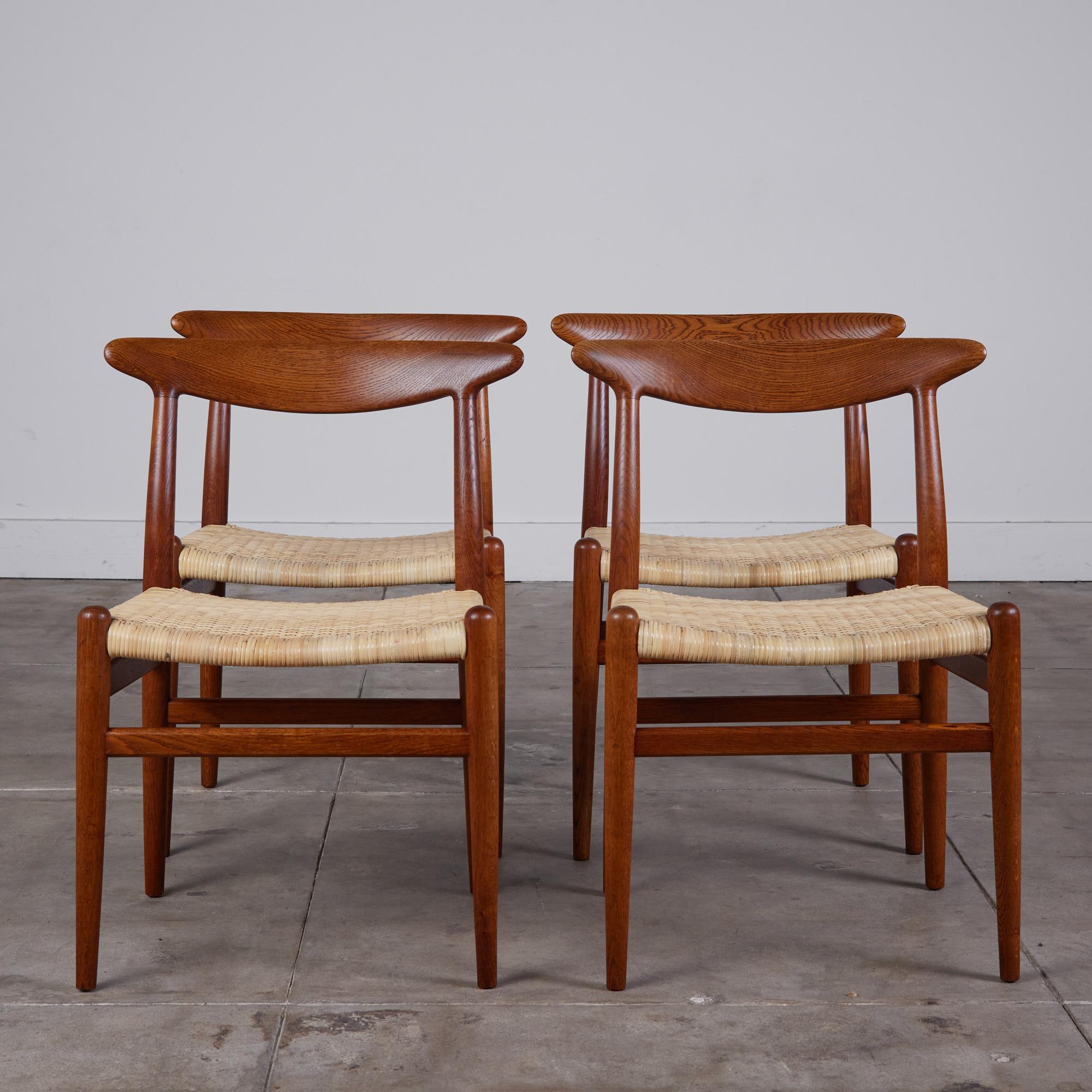 Mid-20th Century Set of Four Hans Wegner W2 Dining Chairs for C.M. Madsen