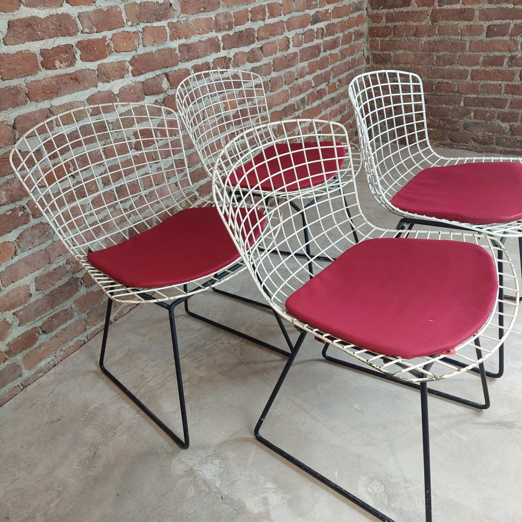 Ensemble de quatre chaises Harry Bertoia modèle 420 pour Knoll International 1950 Bon état à Torino, IT