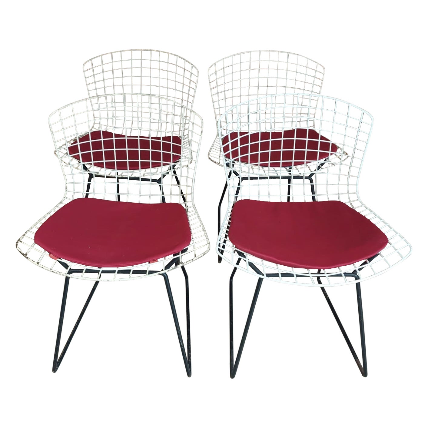Ensemble de quatre chaises Harry Bertoia modèle 420 pour Knoll International 1950
