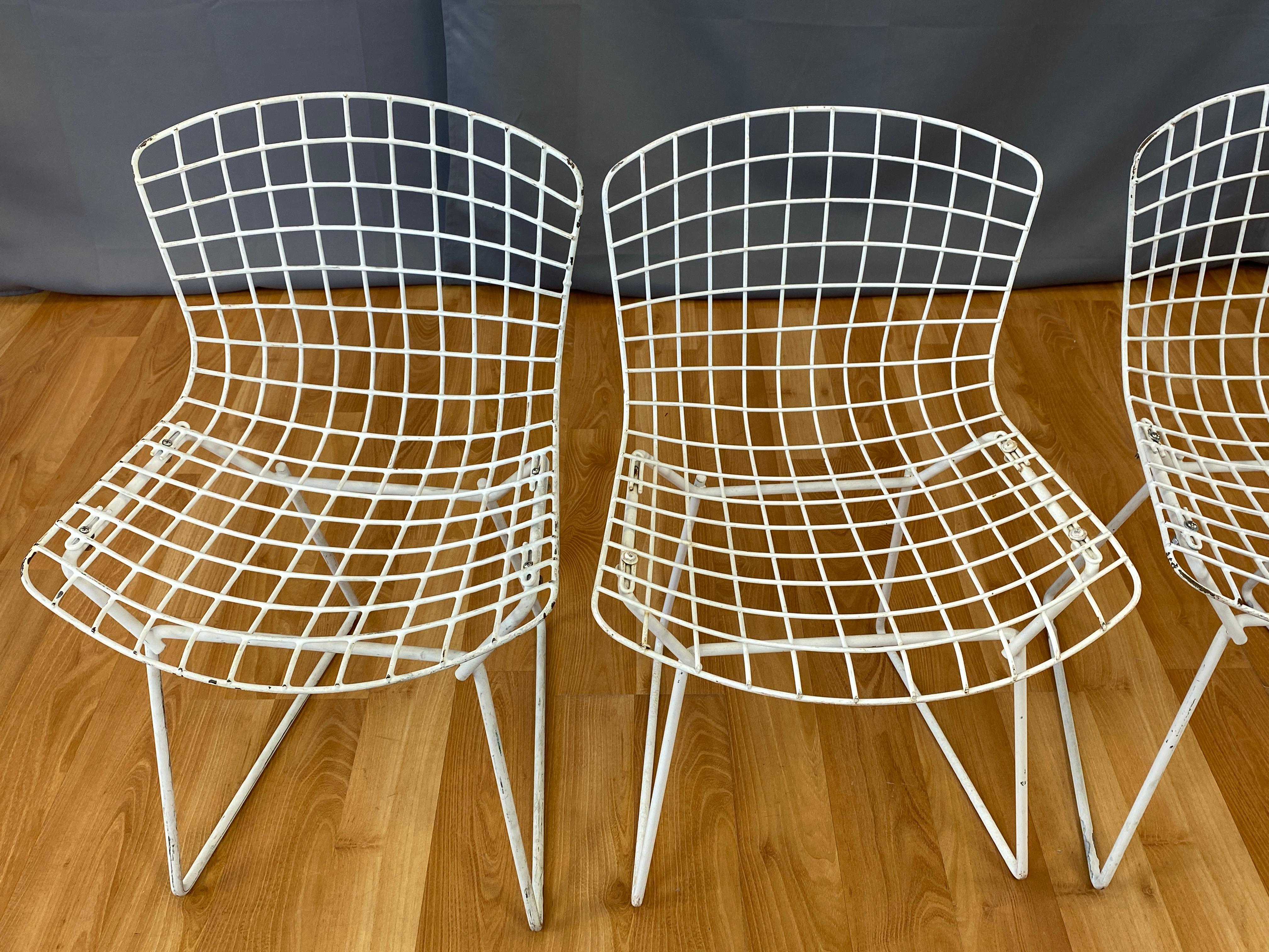 Set of Four Harry Bertoia Designed Child Chairs for Knoll In Fair Condition For Sale In San Francisco, CA