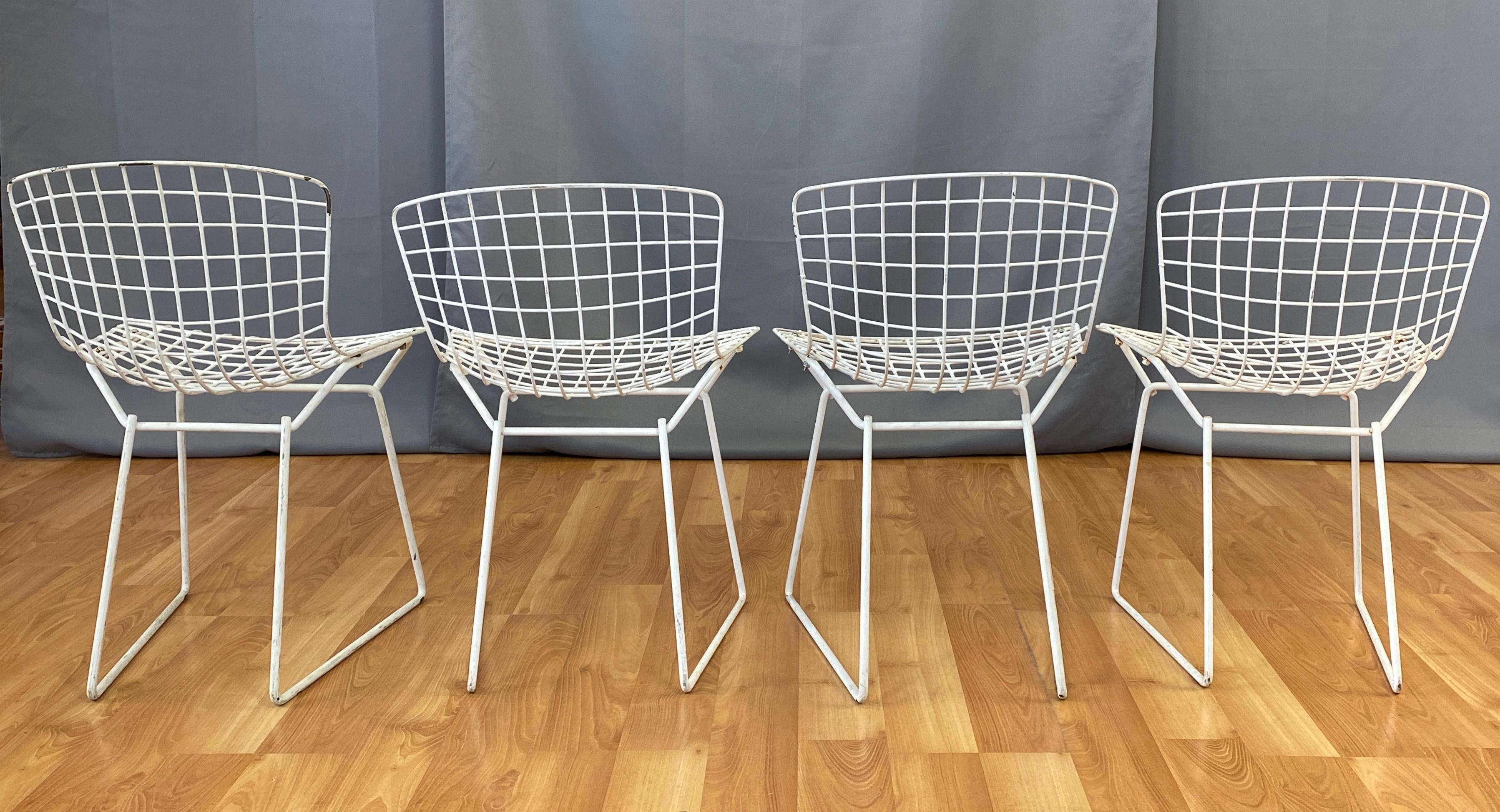Metal Set of Four Harry Bertoia Designed Child Chairs for Knoll For Sale