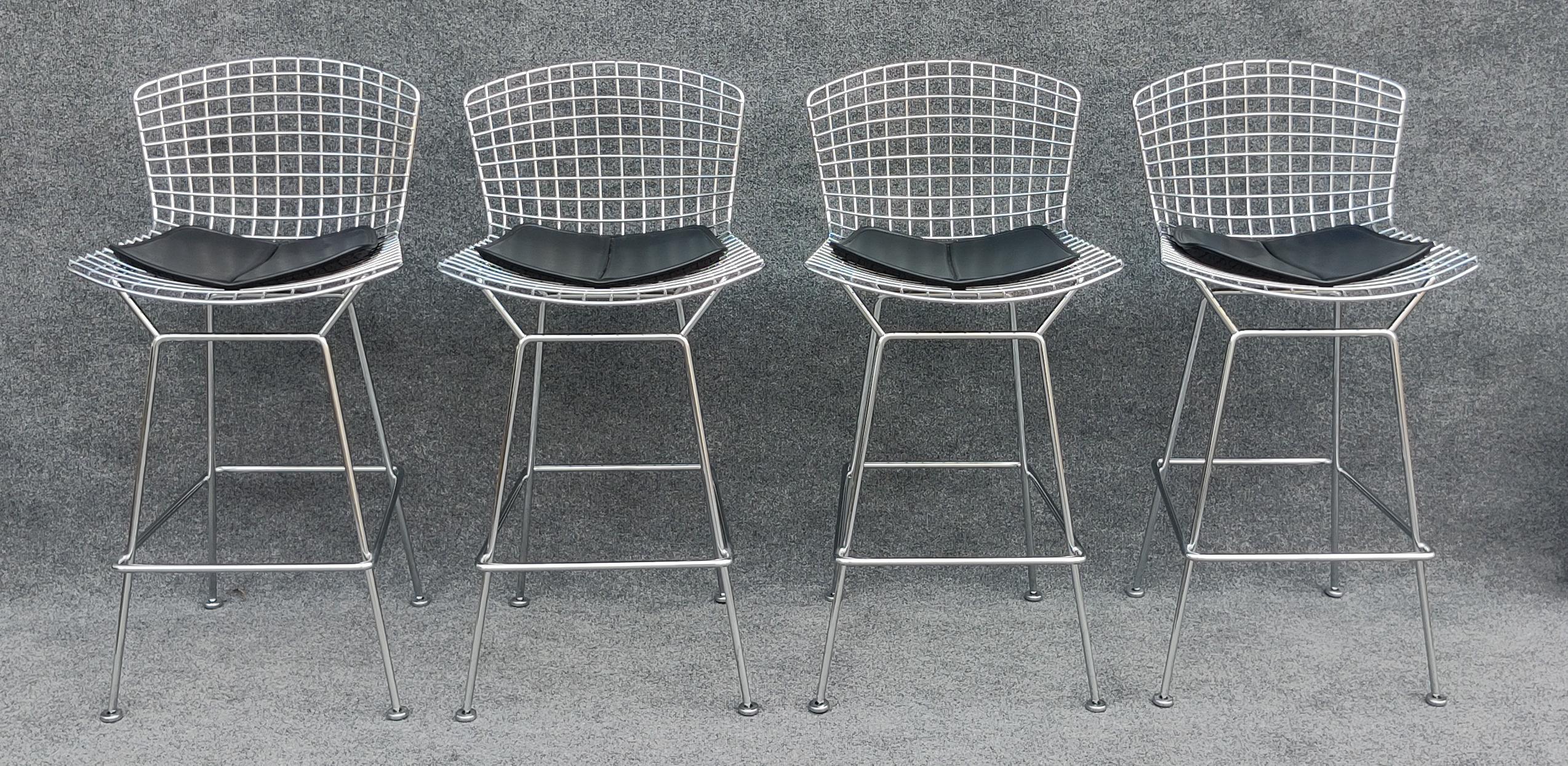 Deisgned in the early 1950s by genius up-and-coming designer Harry Bertoia, this chair stands today as part of an entire line produced by Knoll. Accompanied by Bertoia's Diamond chair, Bird chair, and many others, this iconic chair was described by