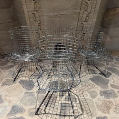 Set of Four Harry Bertoia Wire Side Chair (Model 420) Mid Century Modern Knoll