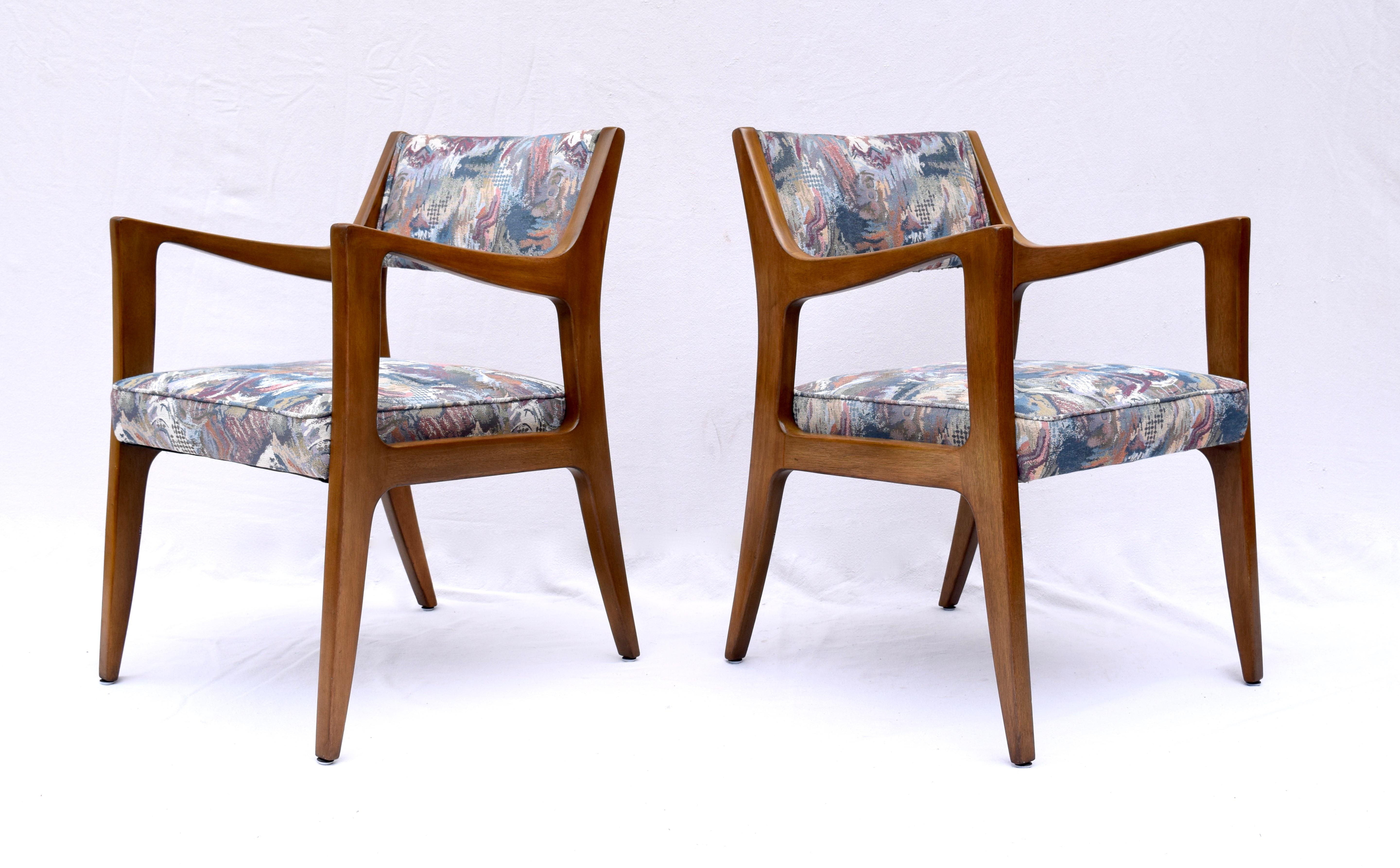 American Set of Four Harvey Probber Mahogany Dining Chairs, 1950s For Sale