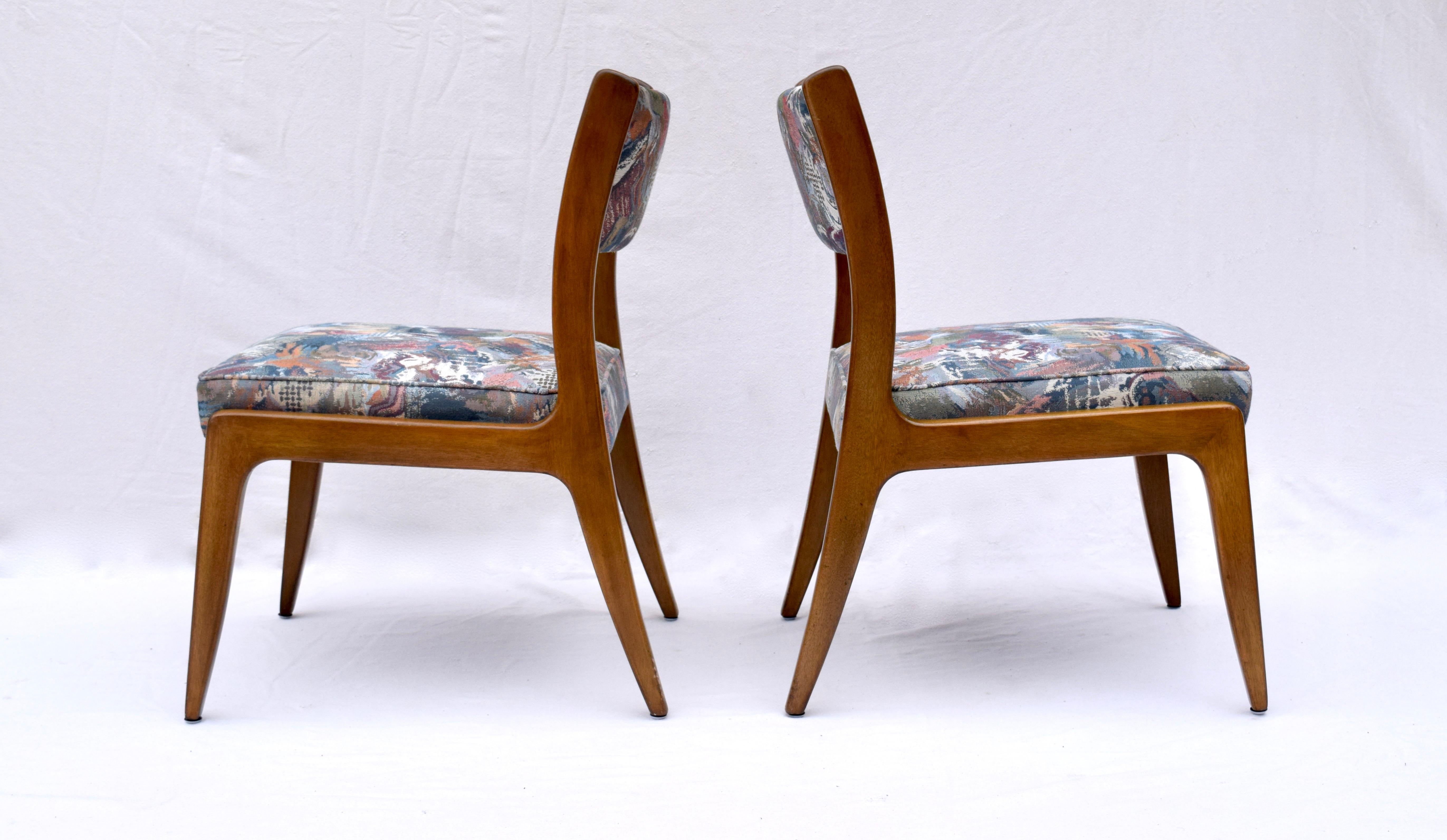 Set of Four Harvey Probber Mahogany Dining Chairs, 1950s For Sale 3