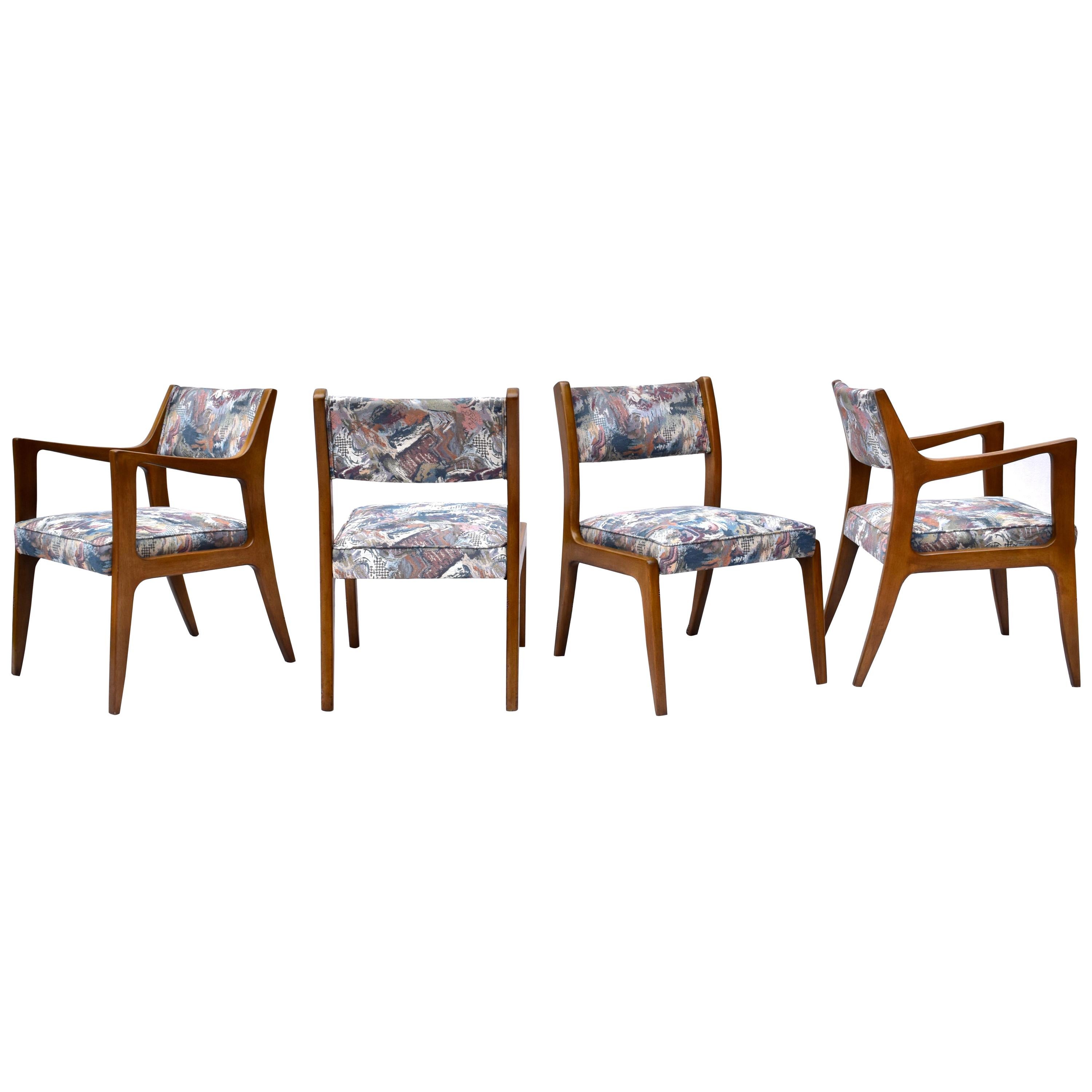 Set of Four Harvey Probber Mahogany Dining Chairs, 1950s For Sale