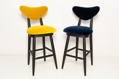 Set of Four Heart Bar Stools, Alpaca Wool, by Vintola Studio, Europe, Poland.