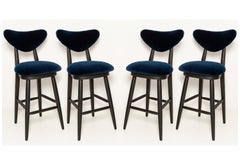 Set of Four Heart Bar Stools, Alpaca Wool, by Vintola Studio, Europe, Poland.