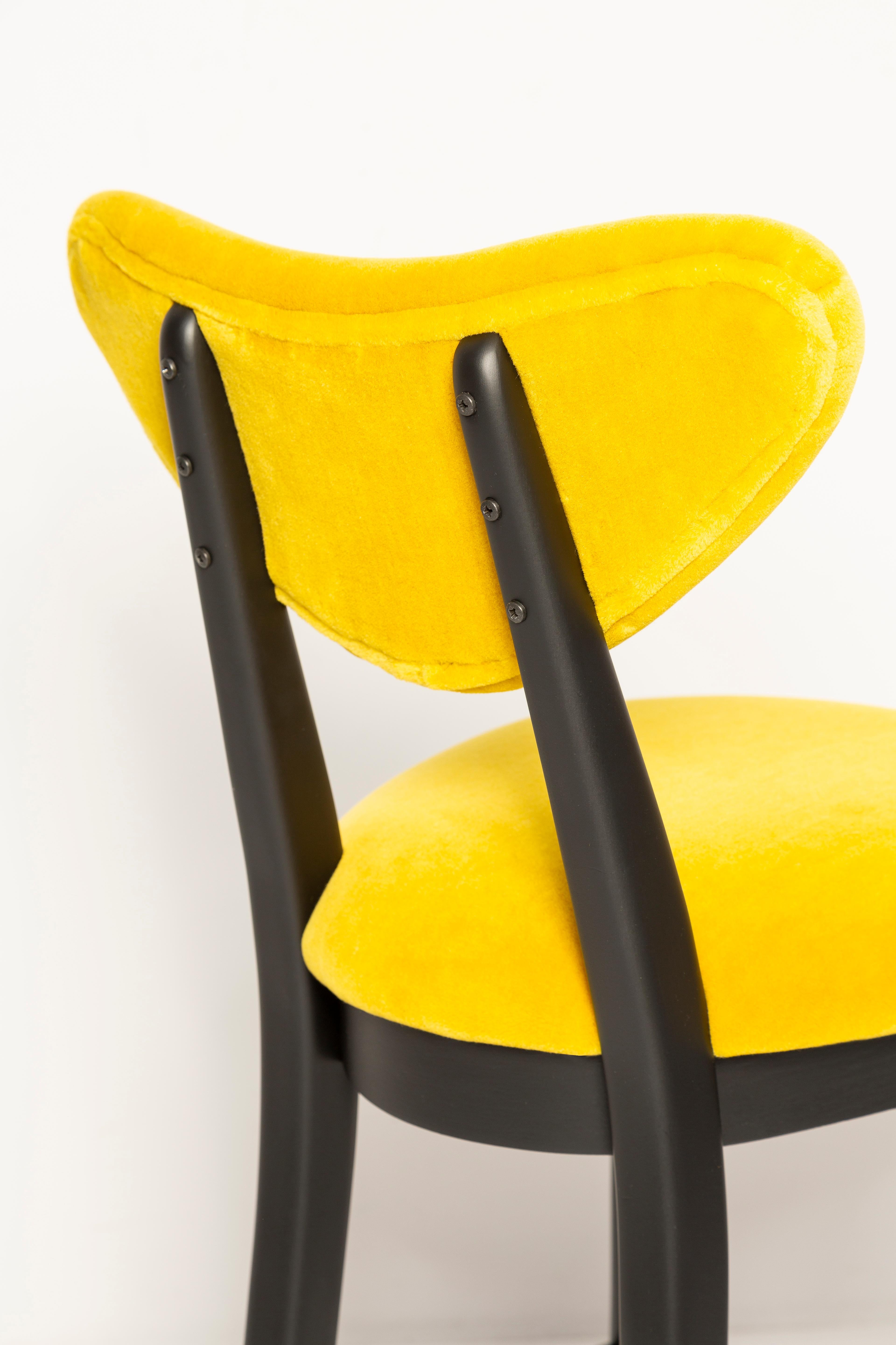 Beech Set of Four Heart Bar Stools, Alpaca Wool, by Vintola Studio, Europe, Poland. For Sale