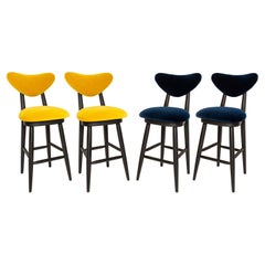 Set of Four Heart Bar Stools, Alpaca Wool, by Vintola Studio, Europe, Poland.