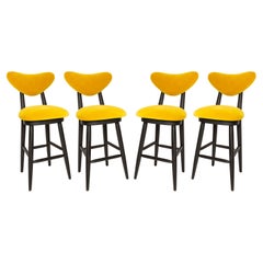 Set of Four Heart Bar Stools, Alpaca Wool, by Vintola Studio, Europe, Poland.