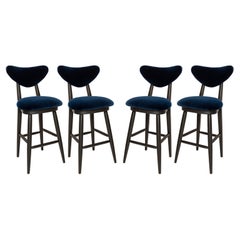 Set of Four Heart Bar Stools, Alpaca Wool, by Vintola Studio, Europe, Poland.