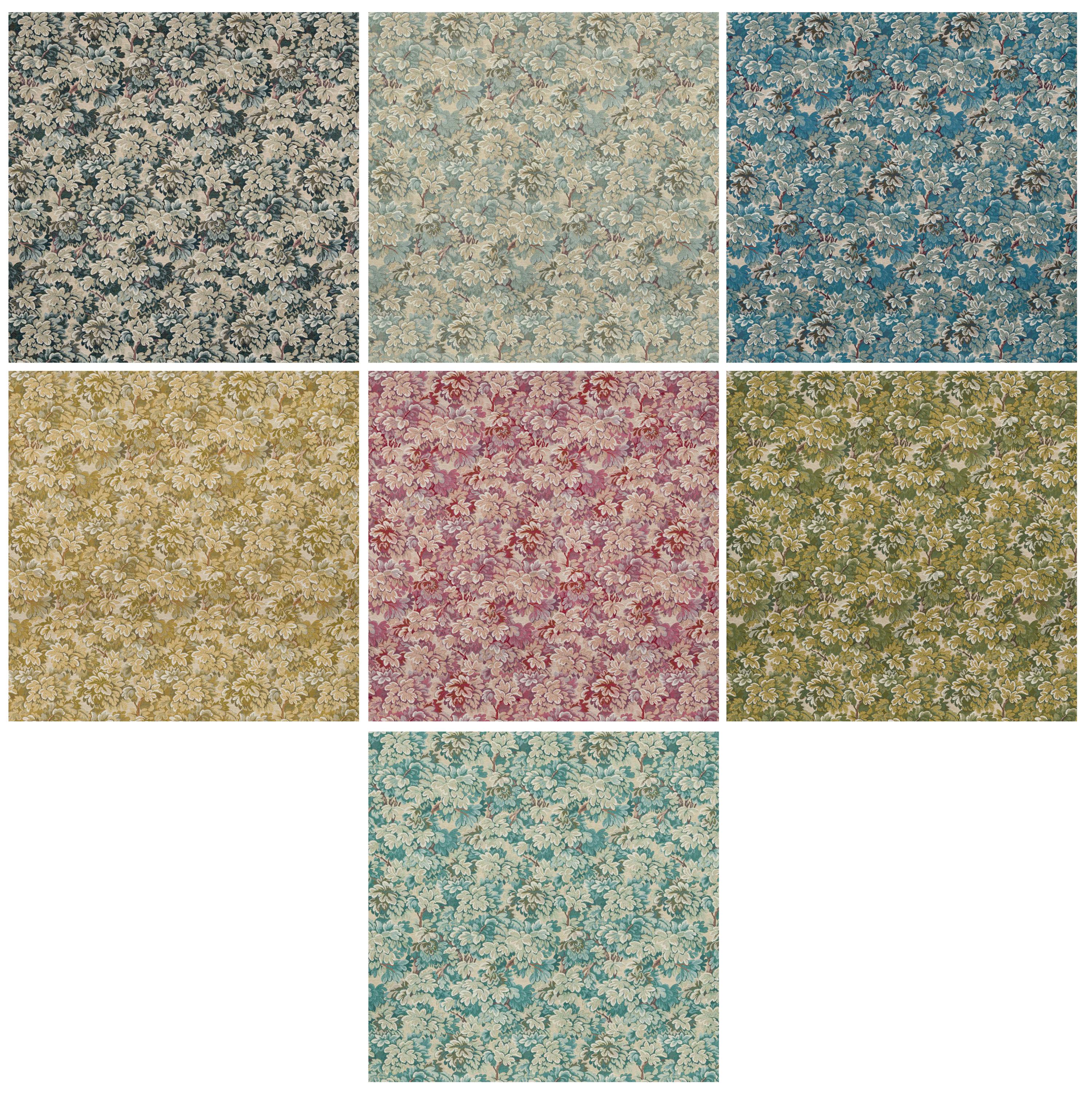 Ensemble de quatre tabourets de bar en forme de cœur - Chaises, Jacquard de fleurs roses, par Vintola Studio en vente 9