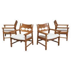 Set Of Four Henning Kjærnulf 'Razorblade' Armchairs, EG Møbler, Denmark 1960s