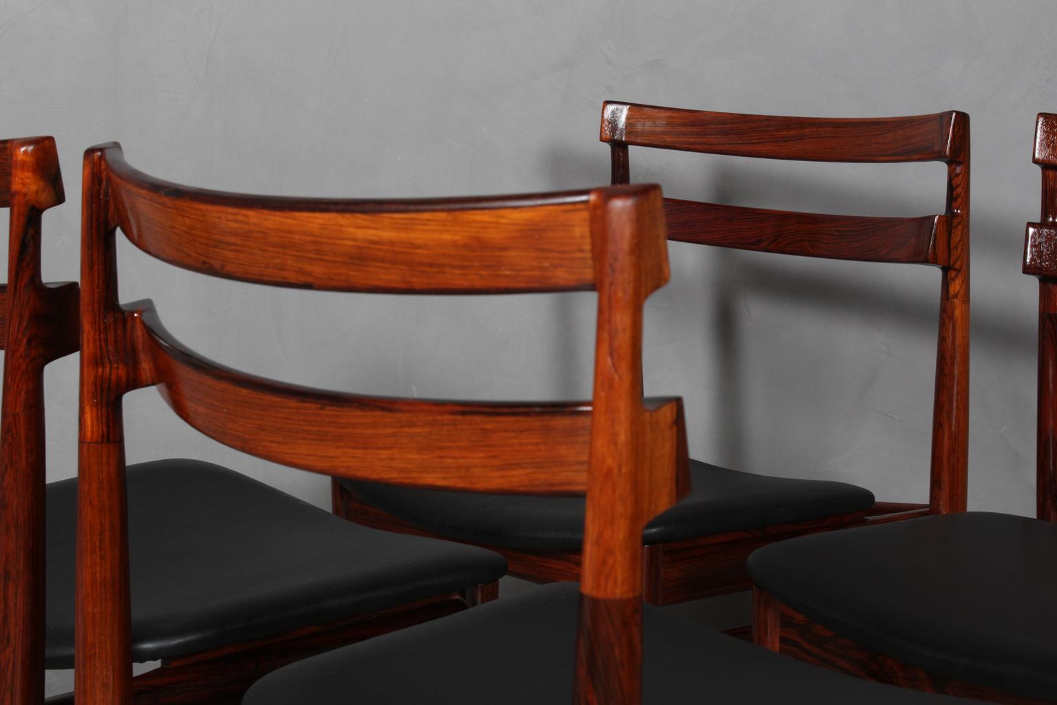 Scandinavian Modern Set of Four Henry Rosengren Hansen Dining Chairs