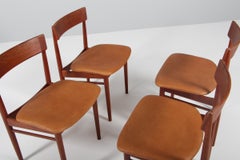 Set of Four Henry Rosengren Hansen Dining Chairs, Teak, Denmark, 1960s