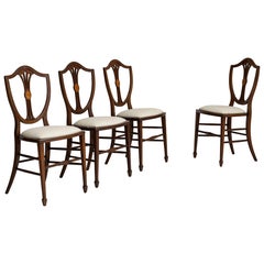Set of Four Hepplewhite Dining Chairs