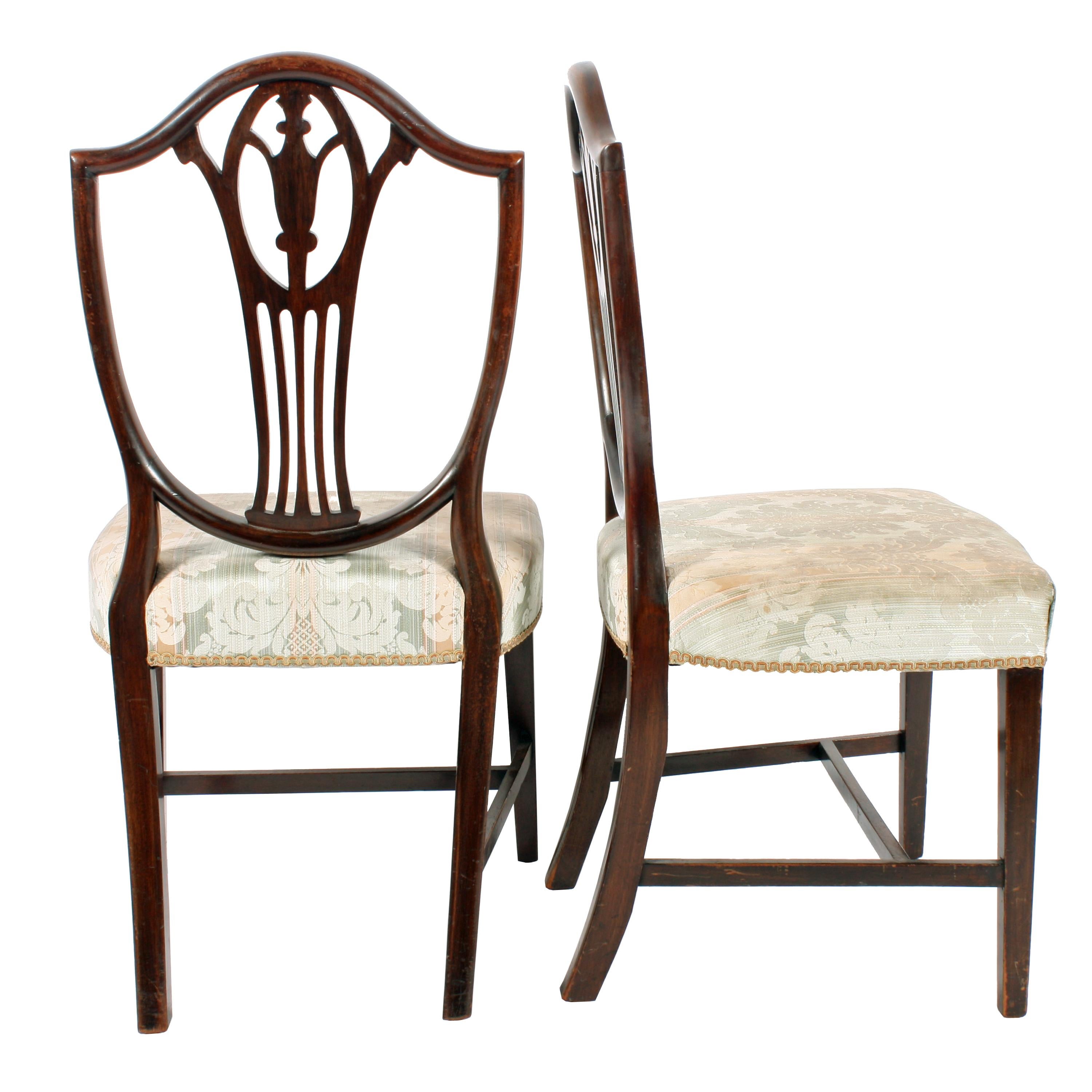 English Set of Four Hepplewhite Style Chairs For Sale