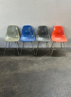 Set of Four Herman Miller Eames Fiberglass Dining Chairs