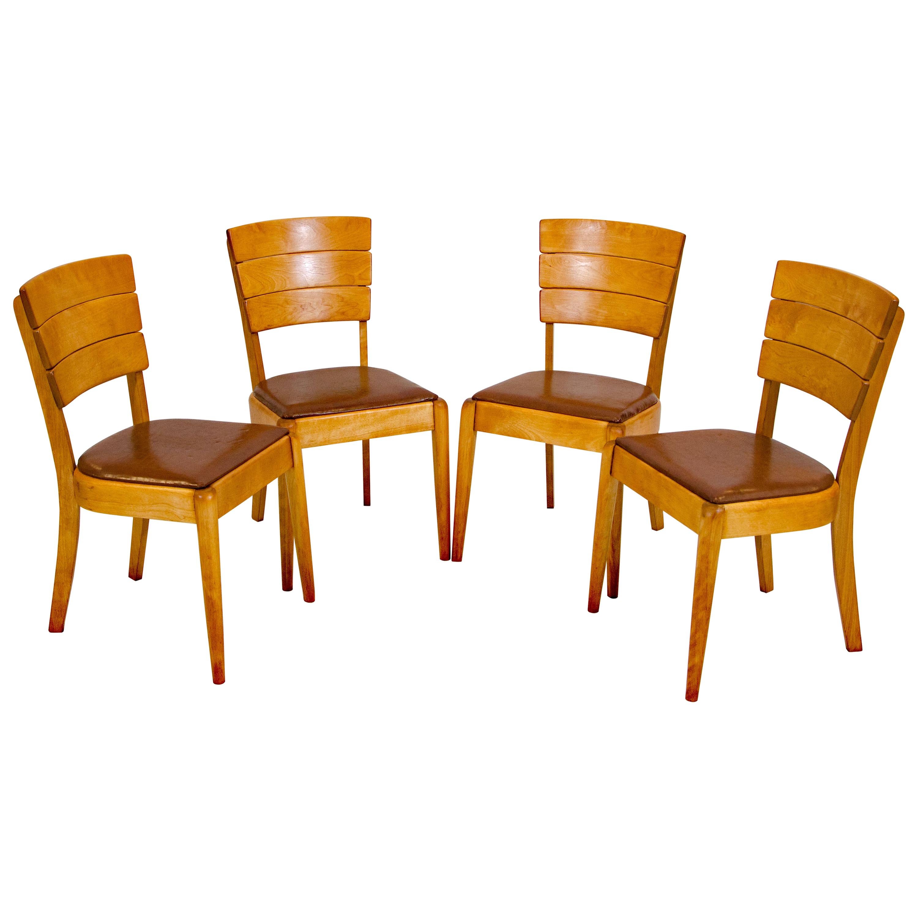 Set of Four Heywood Wakefield Dining Chairs, C3714
