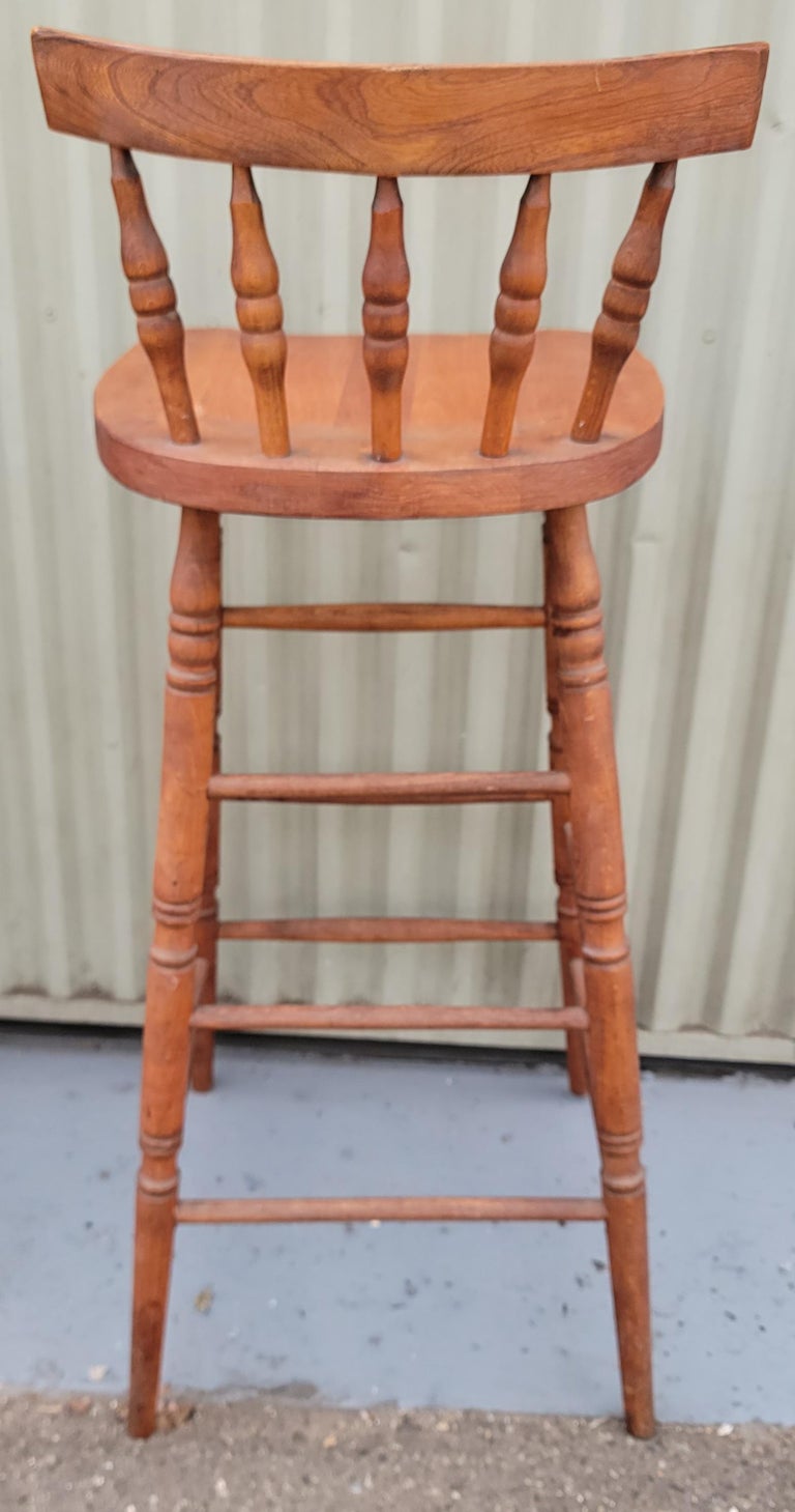 Set of Three High Back Bar Stools For Sale at 1stDibs