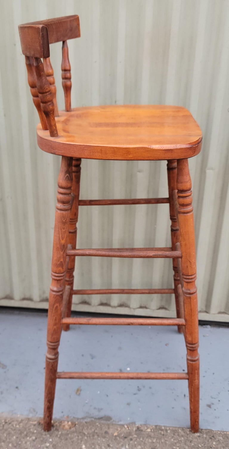 Set of Three High Back Bar Stools For Sale at 1stDibs