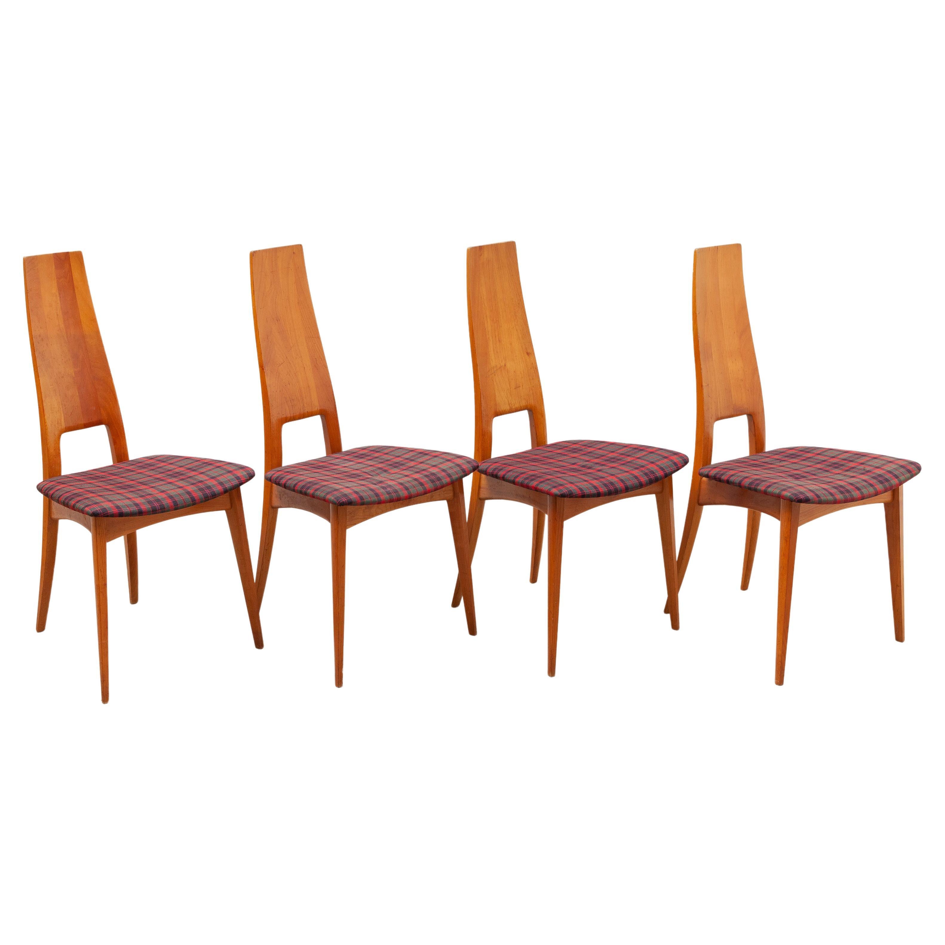Set of Four High-Back Dining Chairs by Martin Dettinger, Germany, 1950s