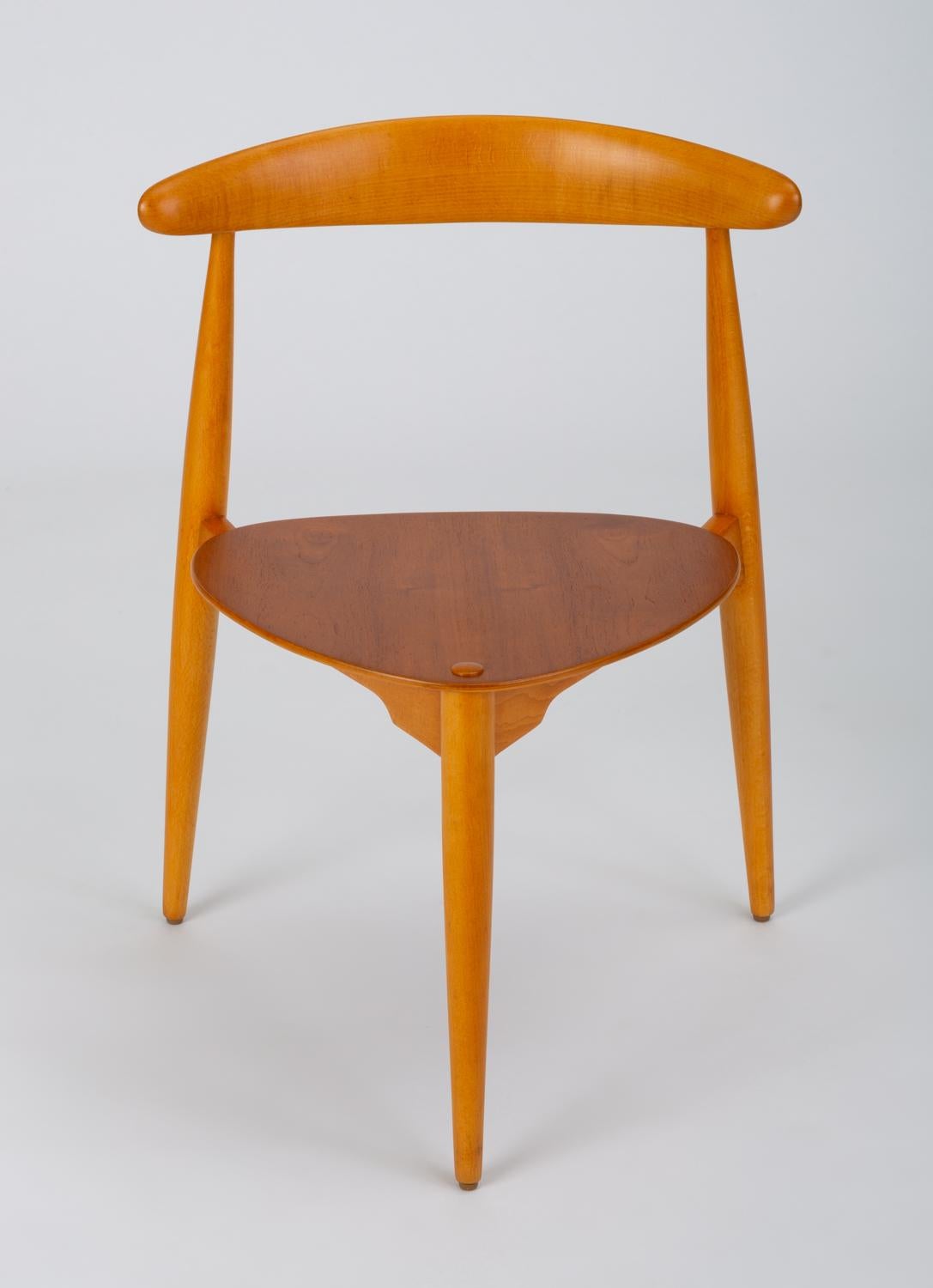 Danish Set of Four “Hjertstolen” Dining Chairs by Hans Wegner for Fritz Hansen
