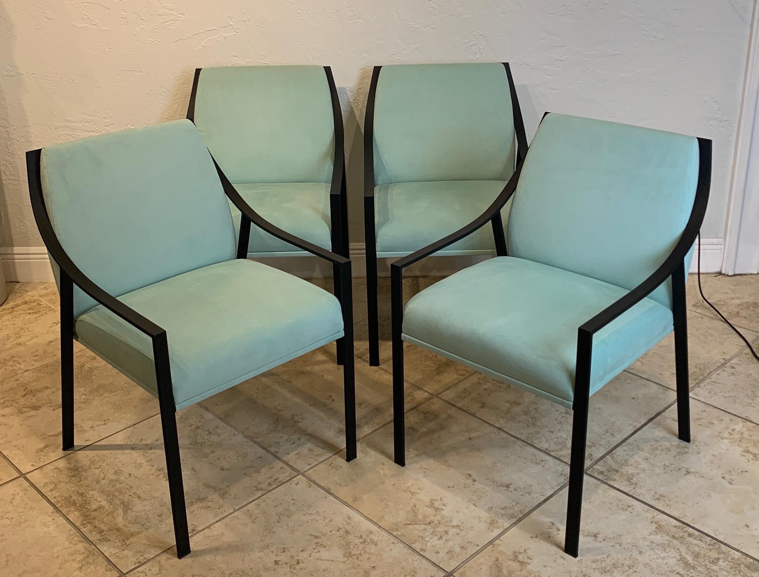 Metal Set of Four Holly Hunt Designed by Christophe Pillet 'Aileron' Armchairs