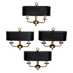 Set of Four Hollywood Regency Bouillotte Sconces