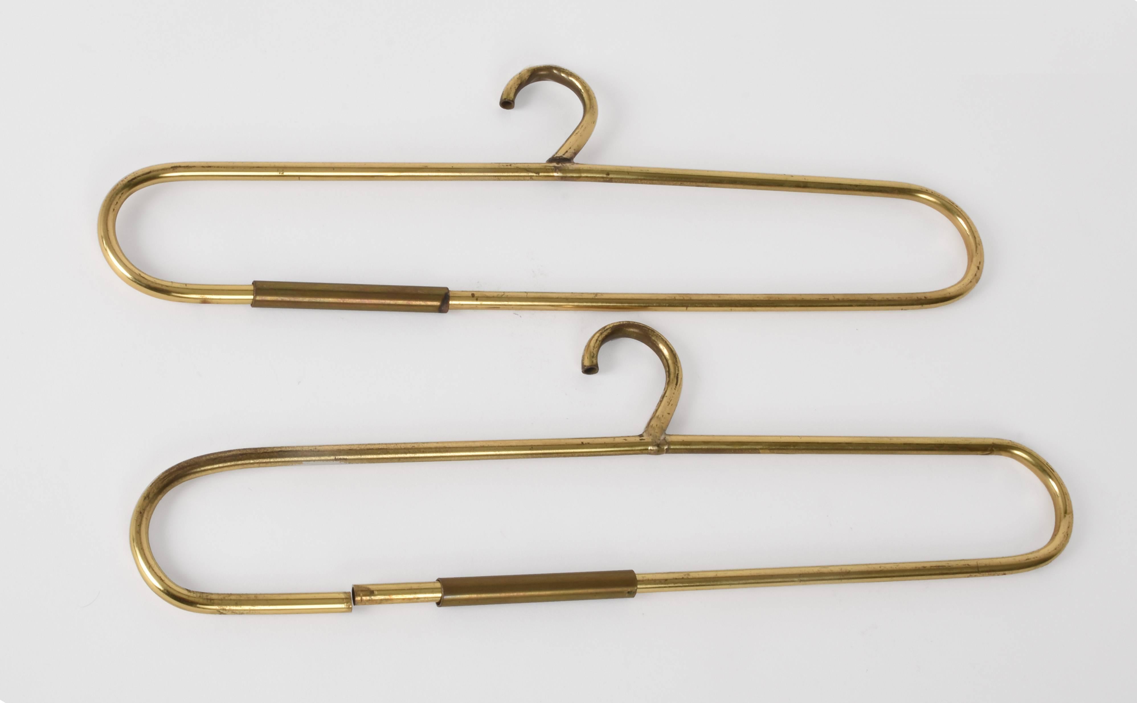 Set of Four Hollywood Regency Solid Brass Austrian Coat Hangers, 1970s For Sale 1