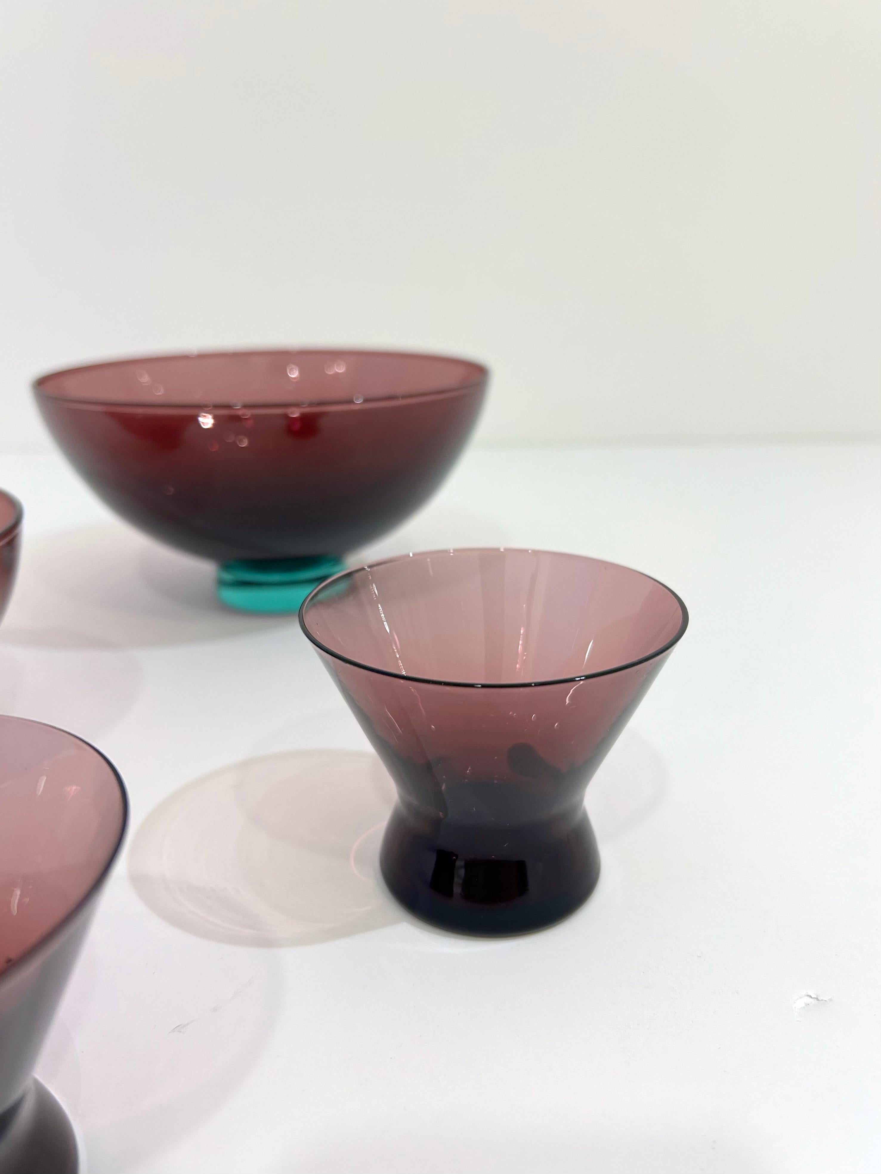Mid-Century Modern Set of Four Holmegaard Glass Dishes by Per Lutken For Sale