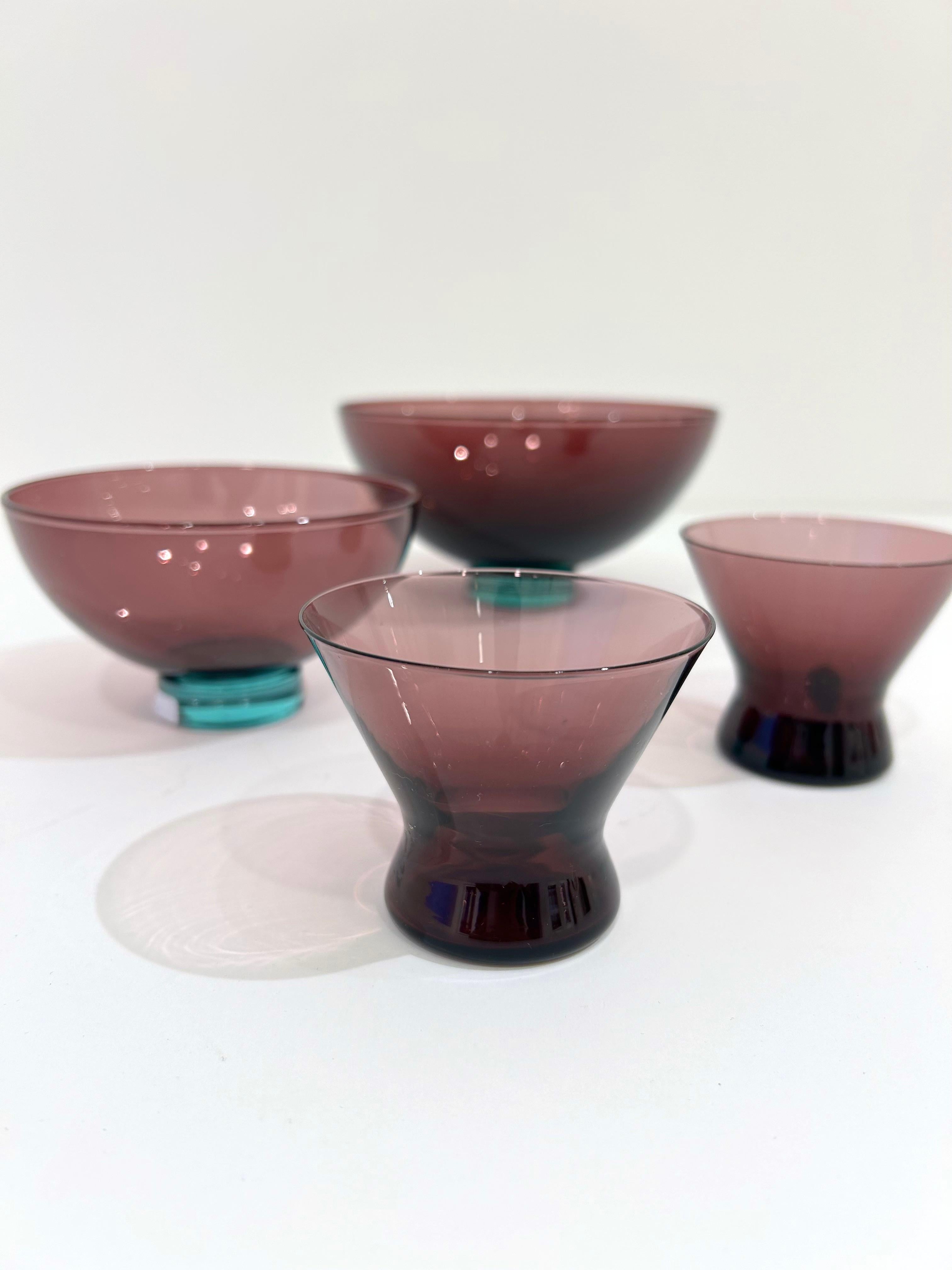 Danish Set of Four Holmegaard Glass Dishes by Per Lutken For Sale