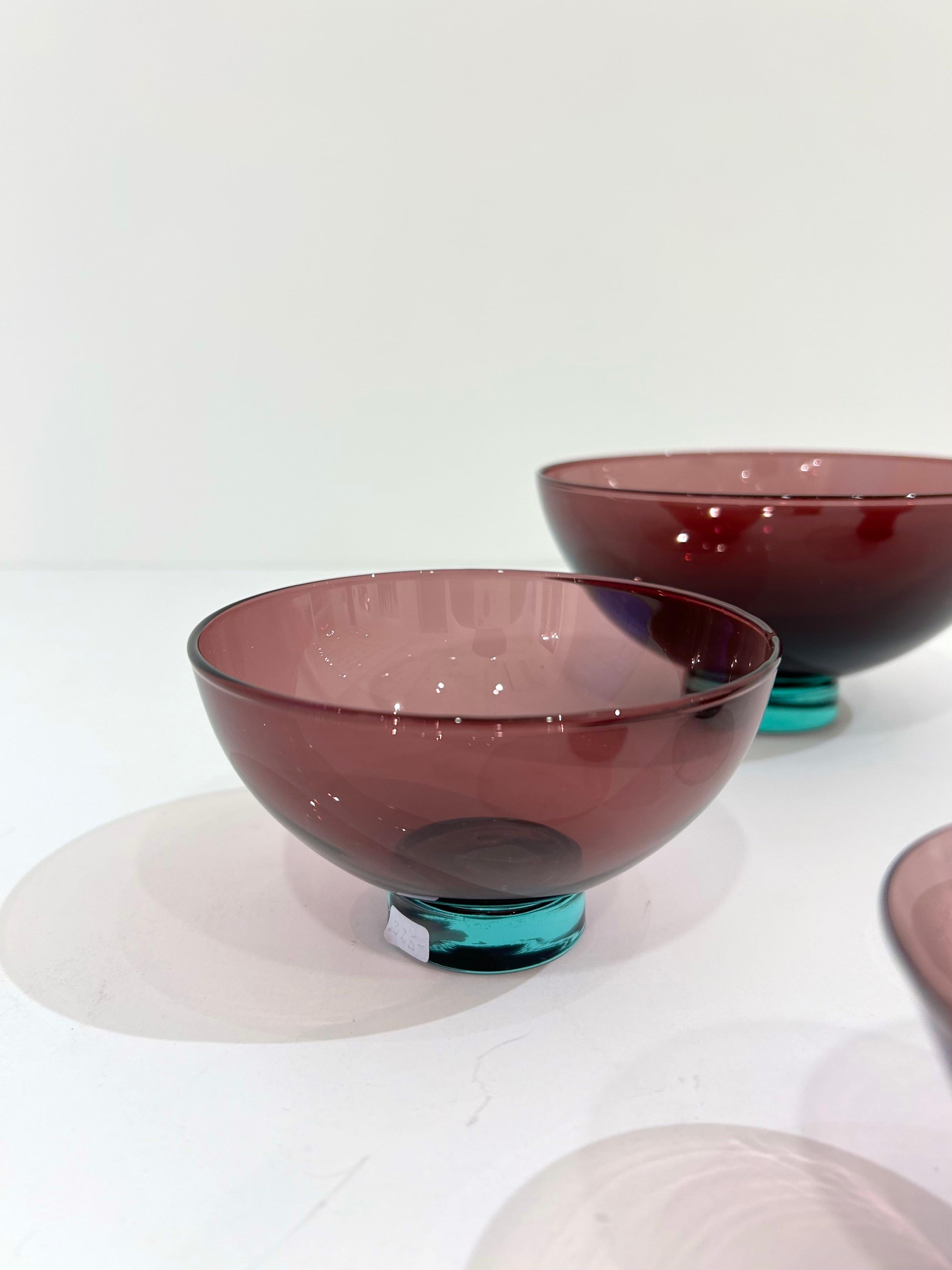 Set of Four Holmegaard Glass Dishes by Per Lutken In Good Condition For Sale In New York, NY