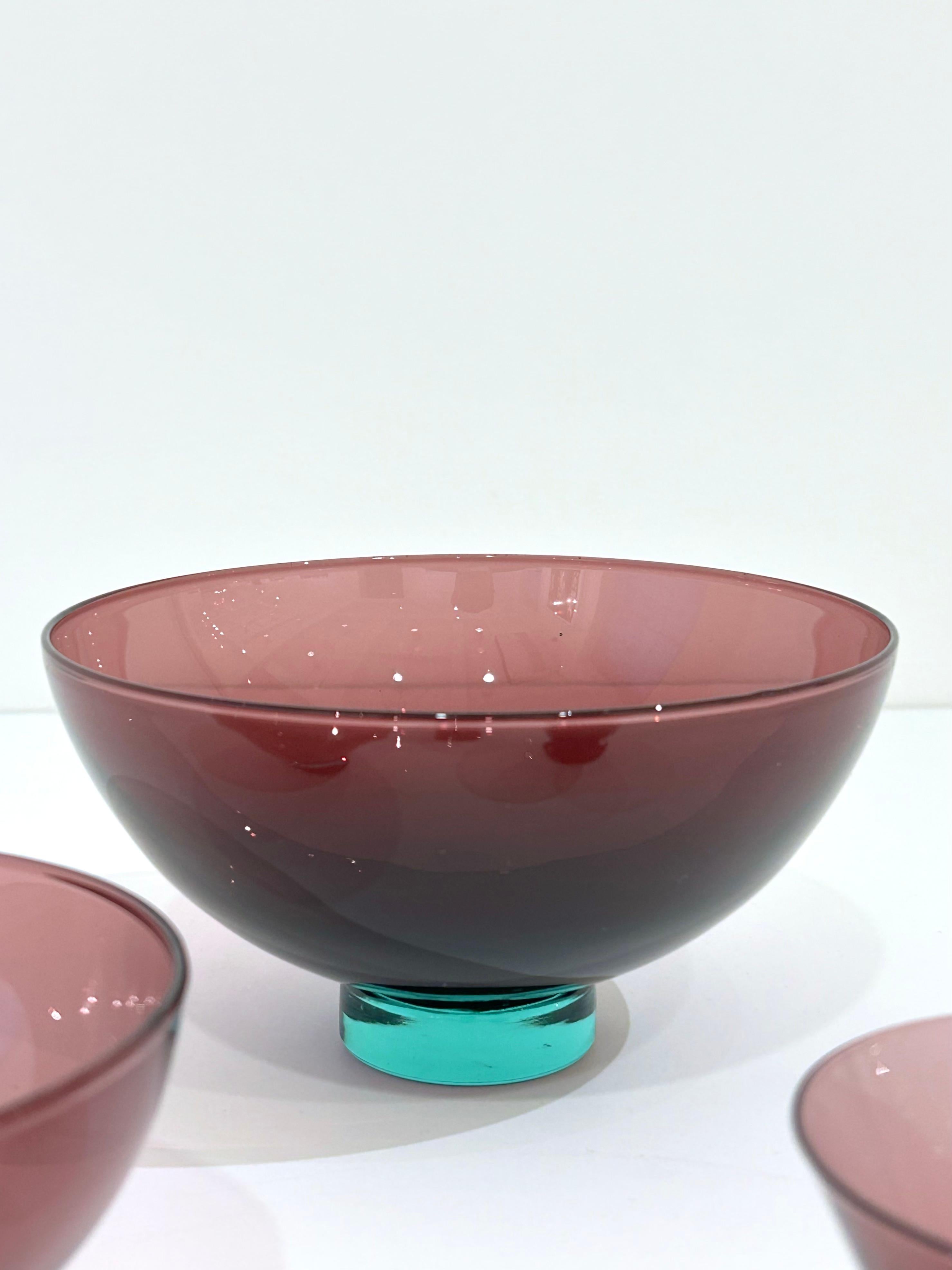 20th Century Set of Four Holmegaard Glass Dishes by Per Lutken For Sale