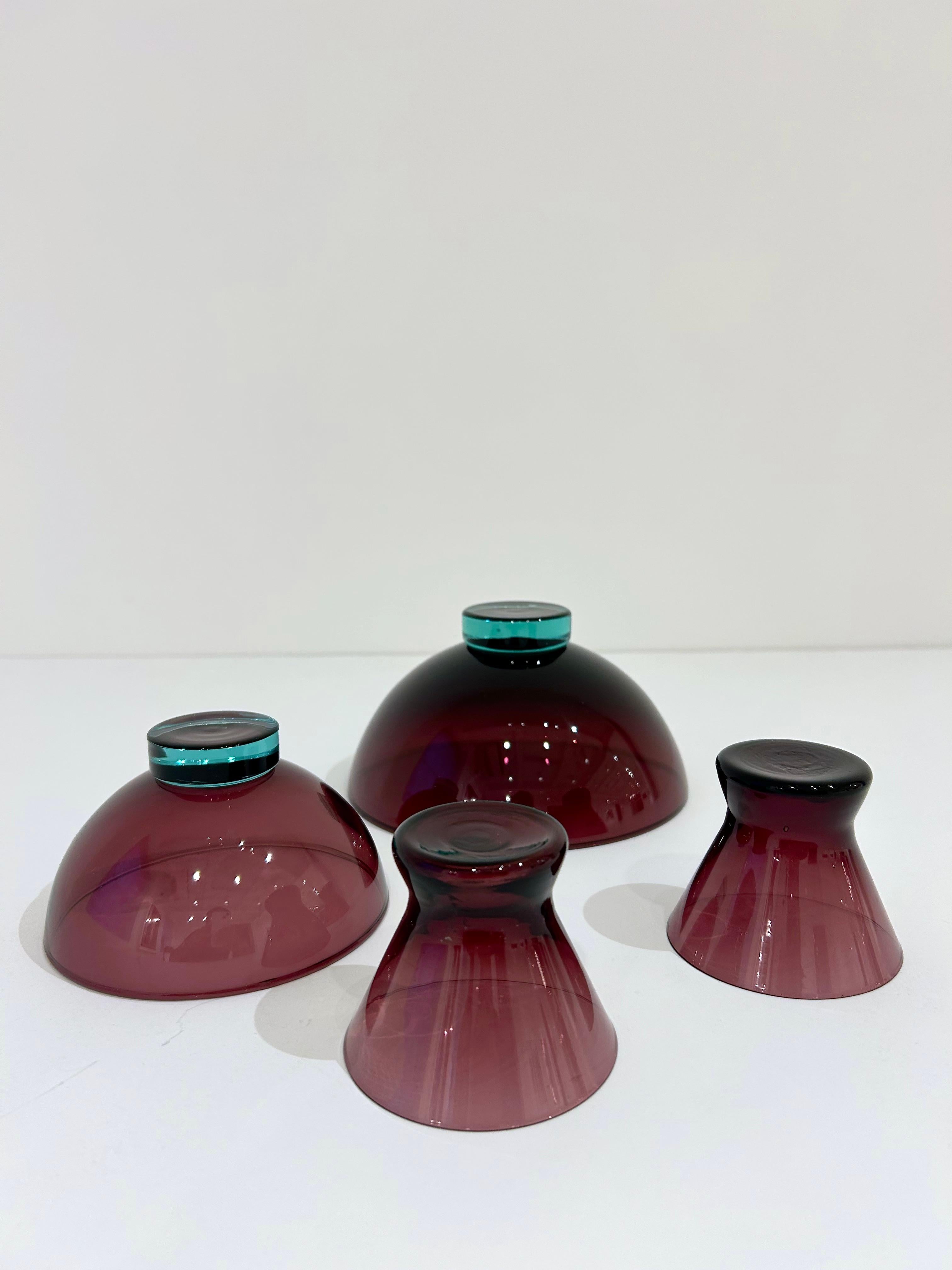 Set of Four Holmegaard Glass Dishes by Per Lutken For Sale 3