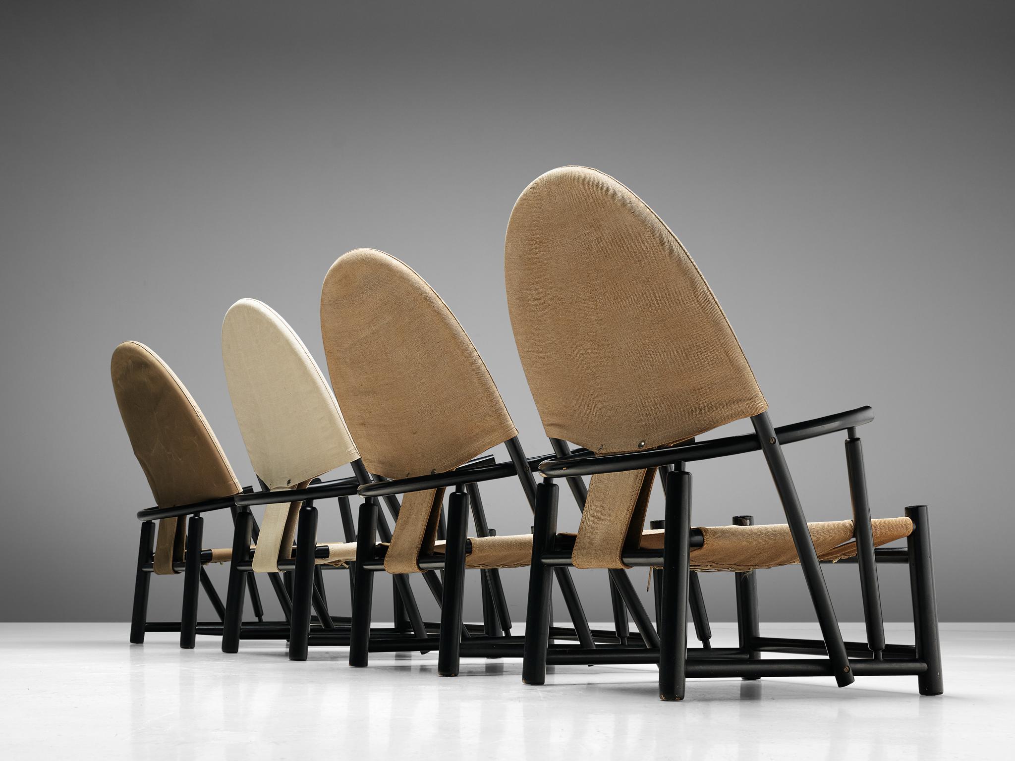 Piero Palange & Werther Toffoloni, set of four lounge chairs 