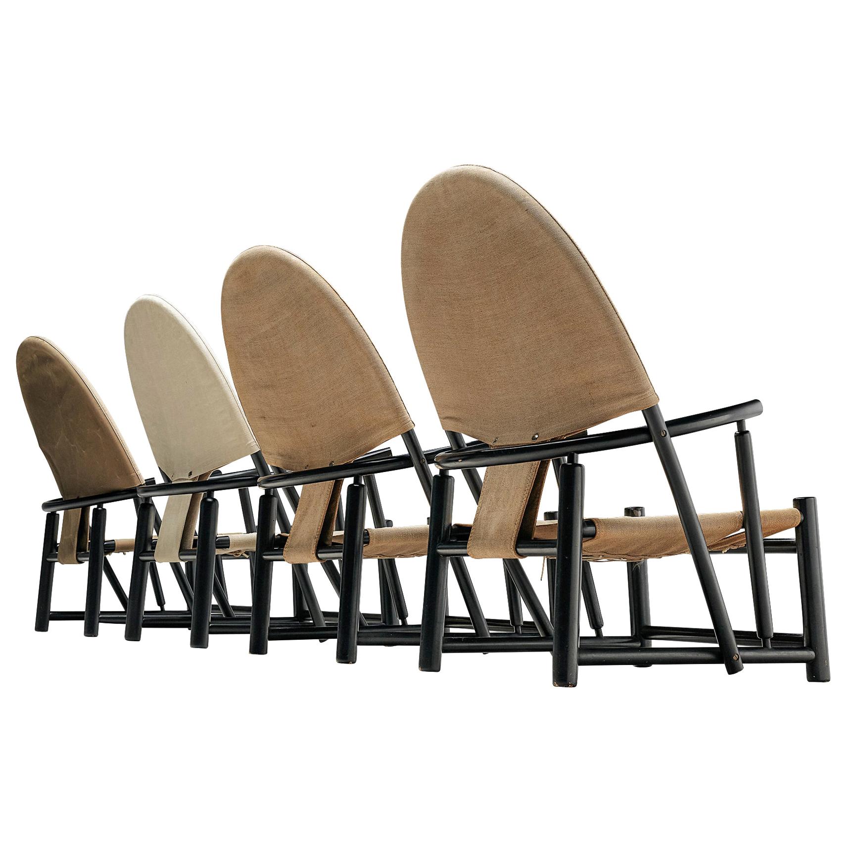 Set of Four "Hoop" Lounge Chairs by Werther Toffoloni & Piero Palange