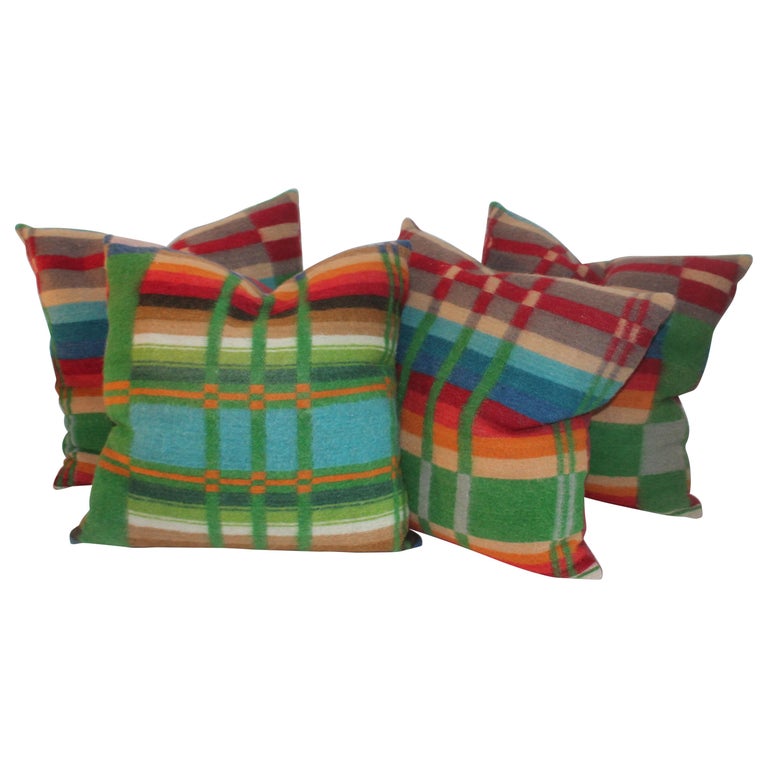 Set Of Four Horse Blanket Pillows For Sale At 1stdibs