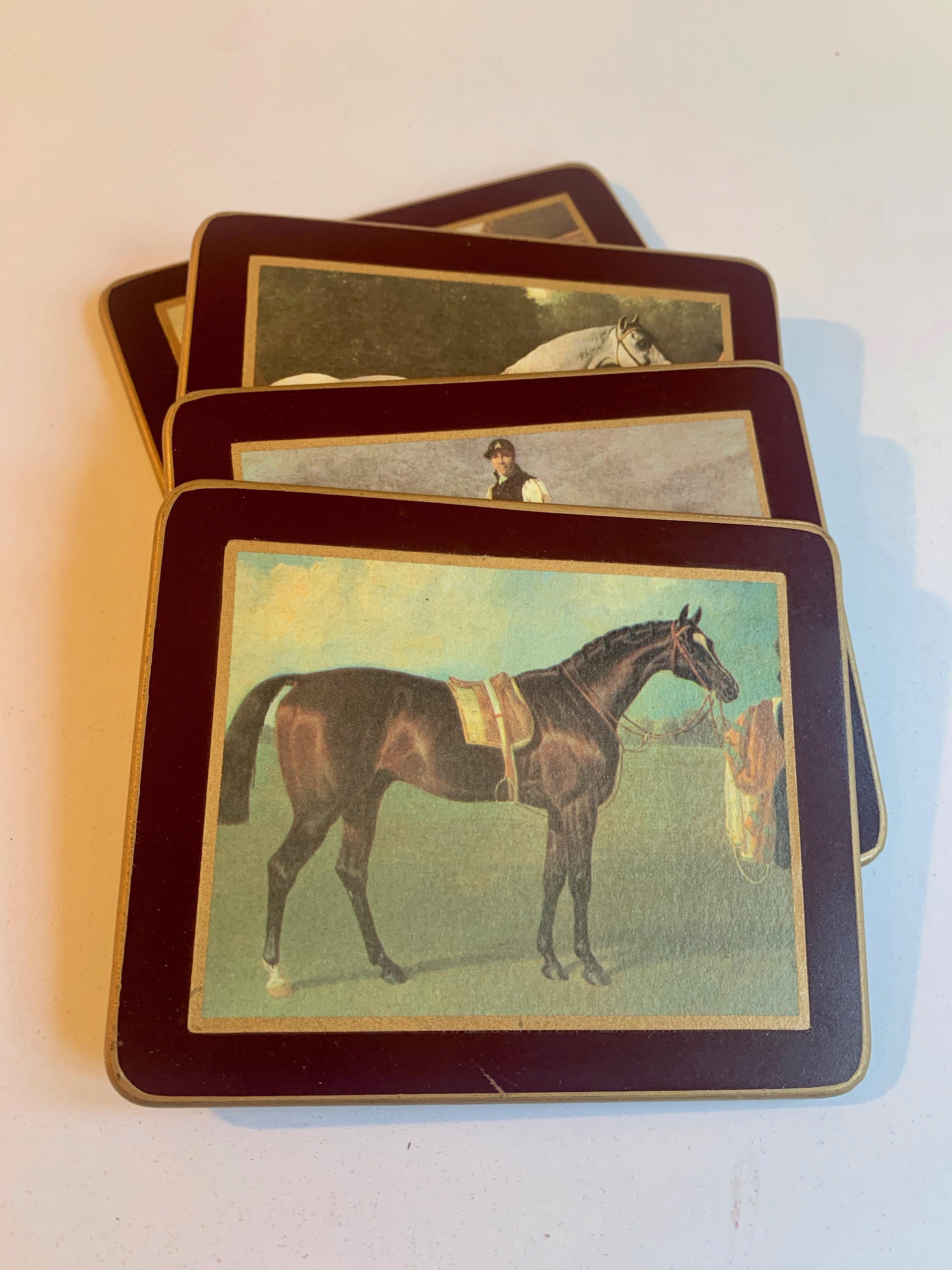 American Classical Set of Four Horse Coasters