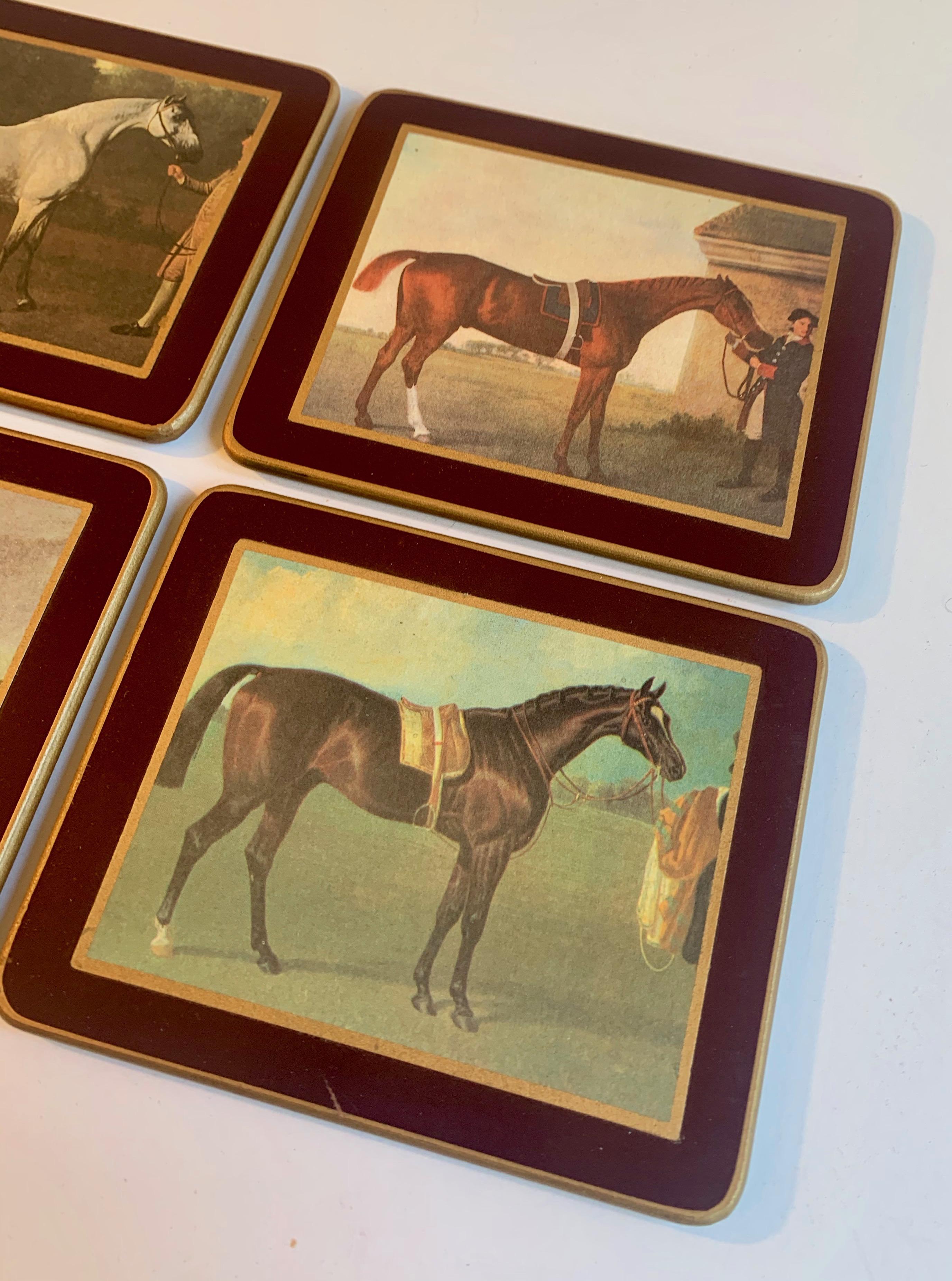 Set of Four Horse Coasters In Good Condition In Los Angeles, CA