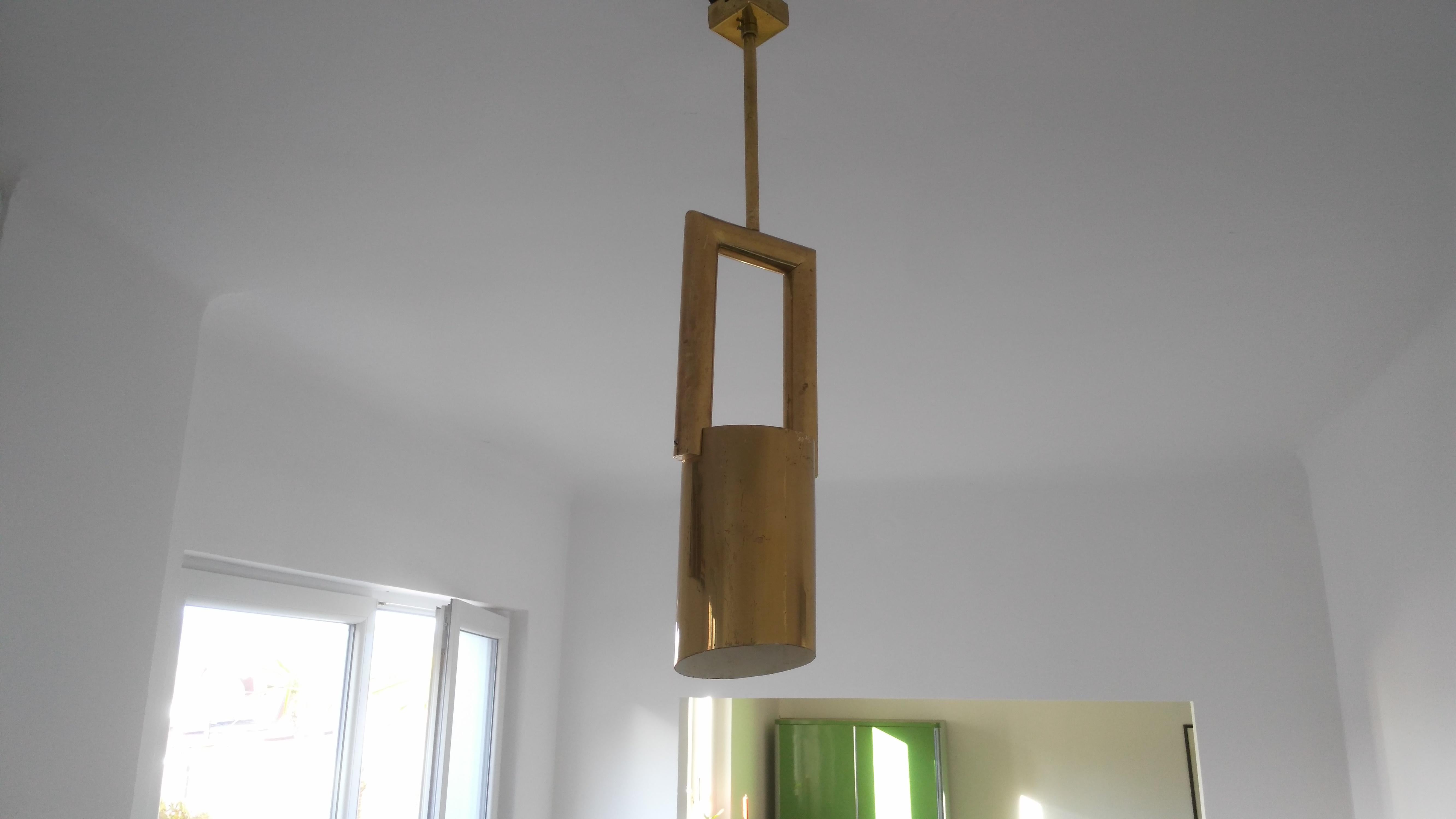 Mid-Century Modern Set of Four Hotel Midcentury Design Brass Pendants, 1980s For Sale