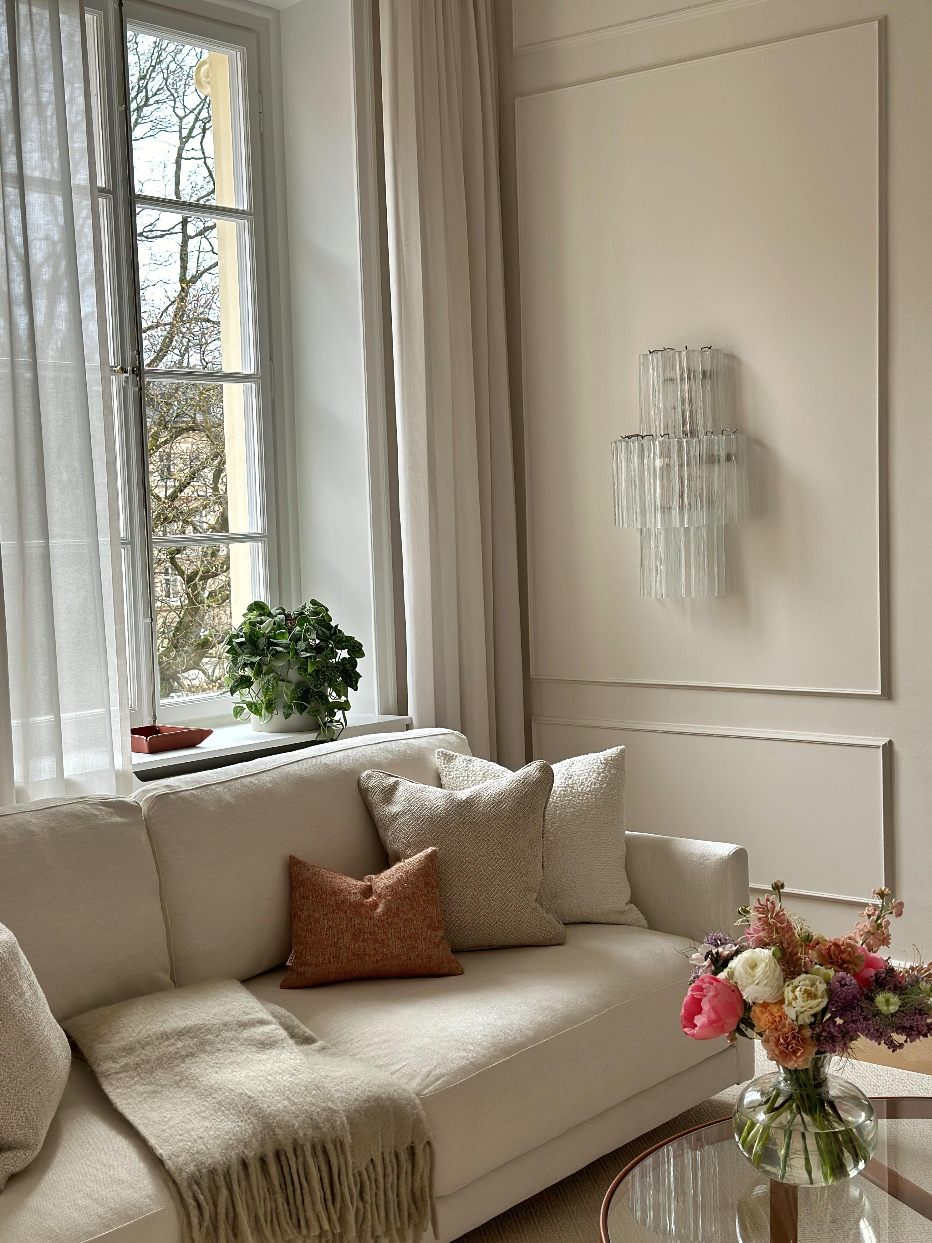 Ensemble de quatre grandes appliques murales de Murano en verre transparent Excellent état - En vente à Bromma, SE