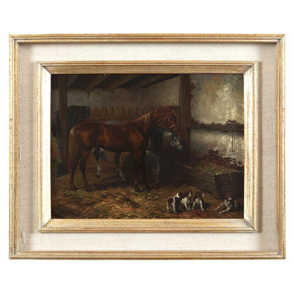 Set of Four Hungarian School Oils on Panel of Horses 'Hungary, 20th Century' In Good Condition In Uppingham, GB
