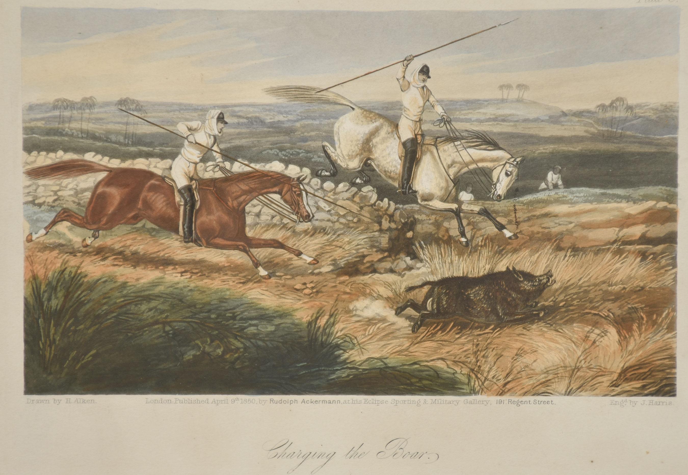 19th Century Set of Four Hunting Engravings For Sale